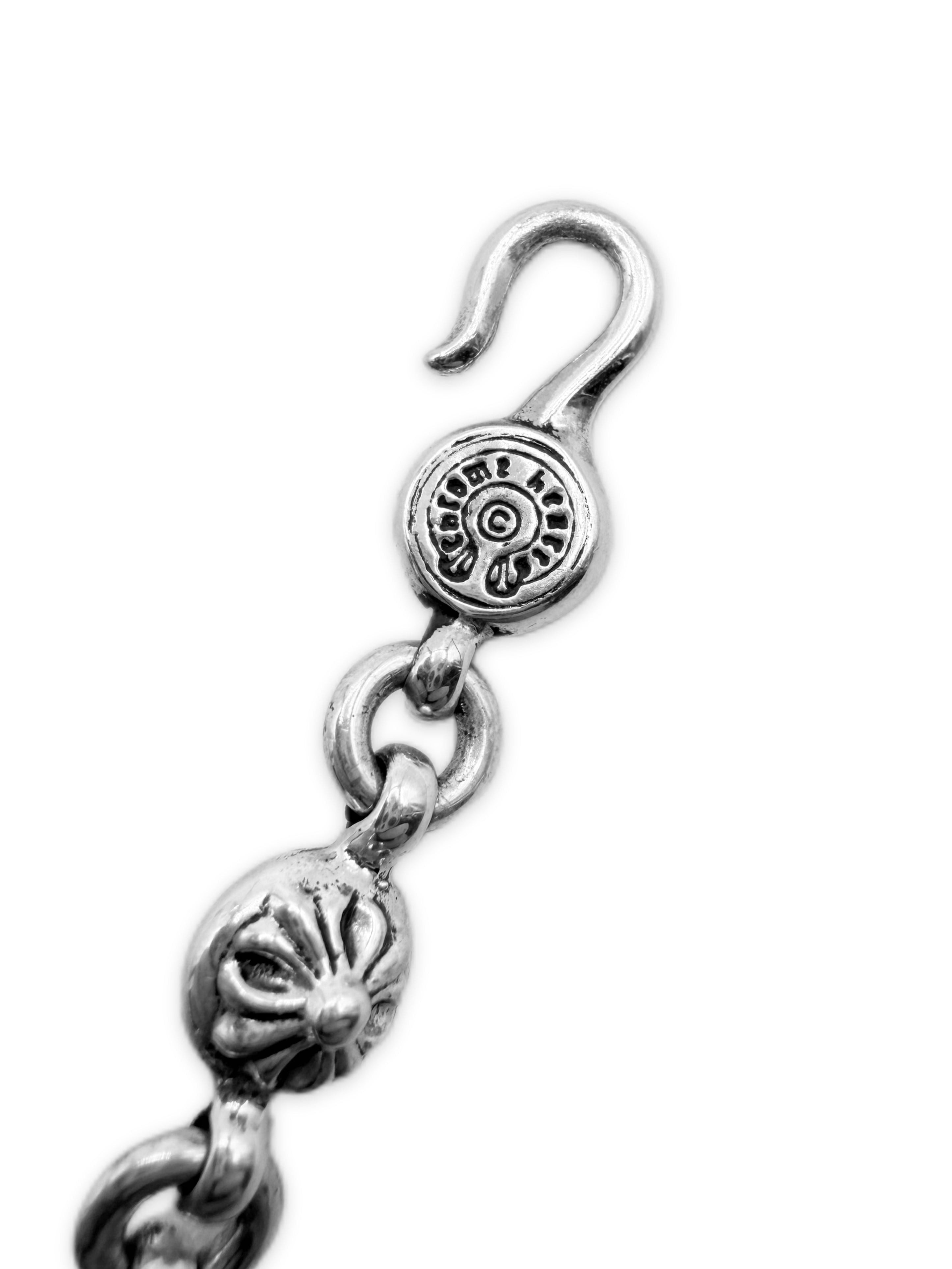 Chrome Hearts Cross Ball #1 8 in .925 Silver Bracelet