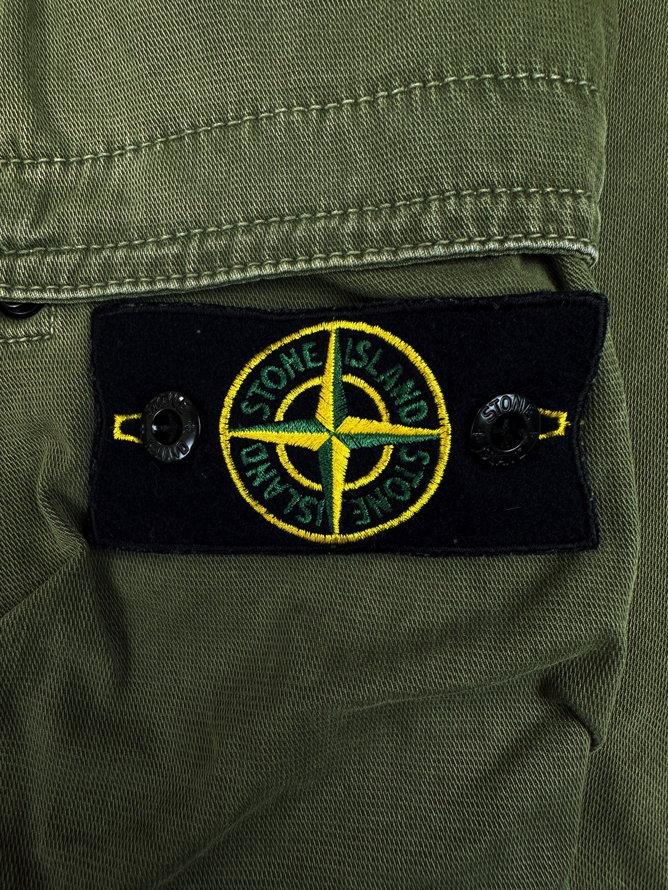 Stone Island Olive Green ‘Compass’ Patch Multi Pocket Cargo Pants
