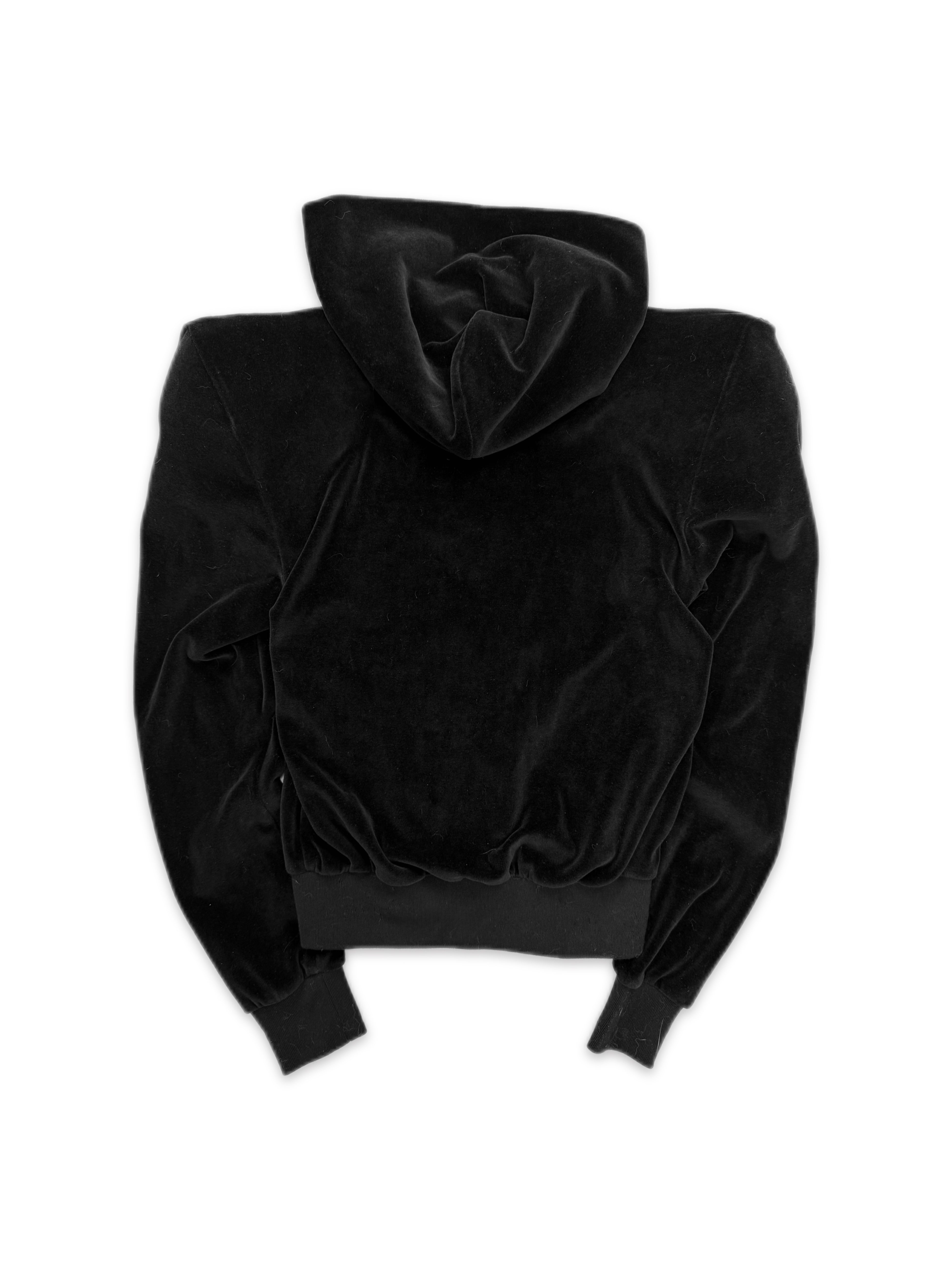 AW23 Balenciaga Velvet Shoulder Pad Zip-up Cropped Track Jacket