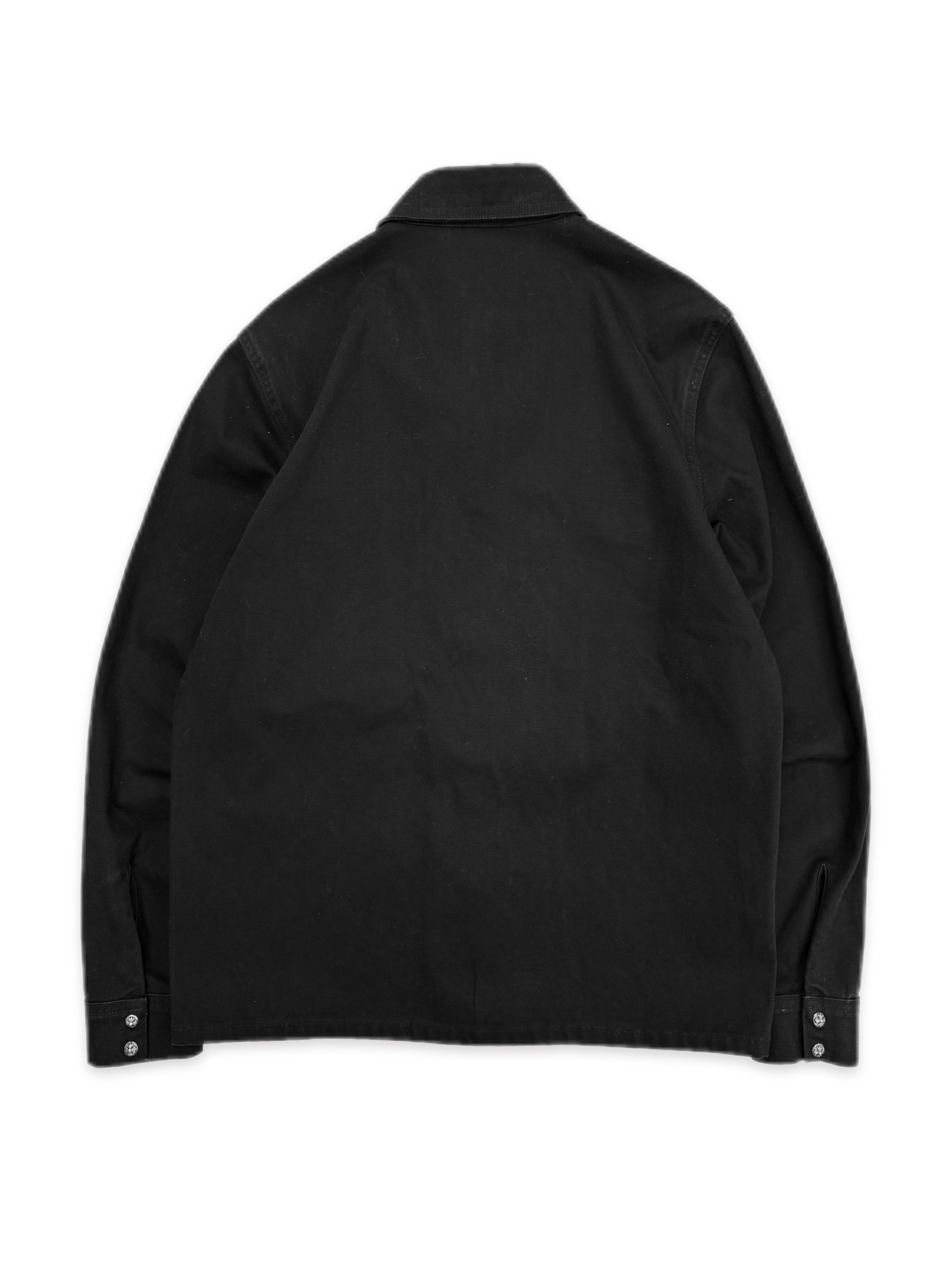 Chrome Hearts Canvas Plus Button Black Work Dog Shirt Jacket