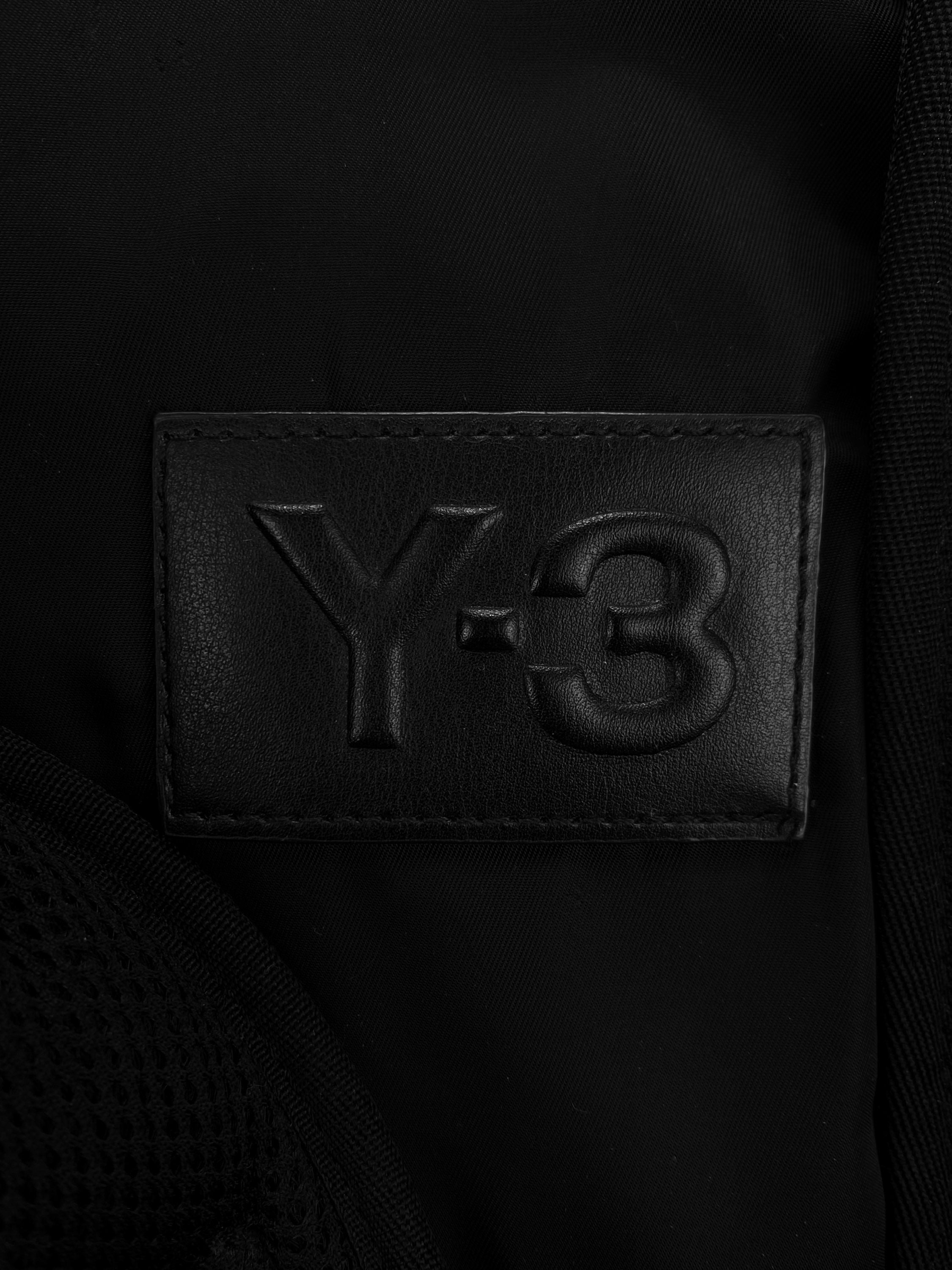 Y-3 Yohji Yamamoto Black Nylon Leather Patch Multi Zip Backpack