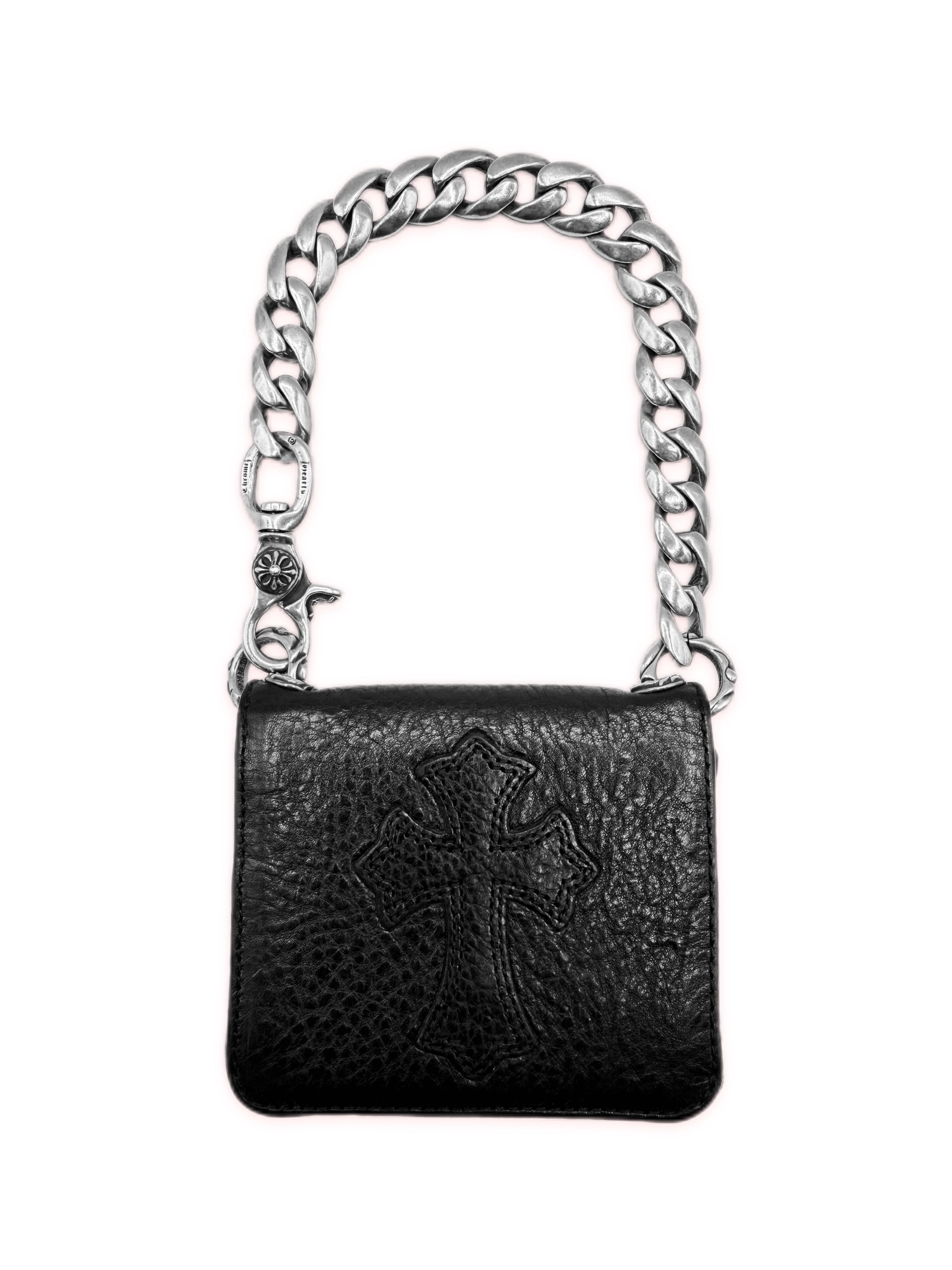 Chrome Hearts Cross Patch Lobster Clasp Cuban Link Wallet &amp; Chain