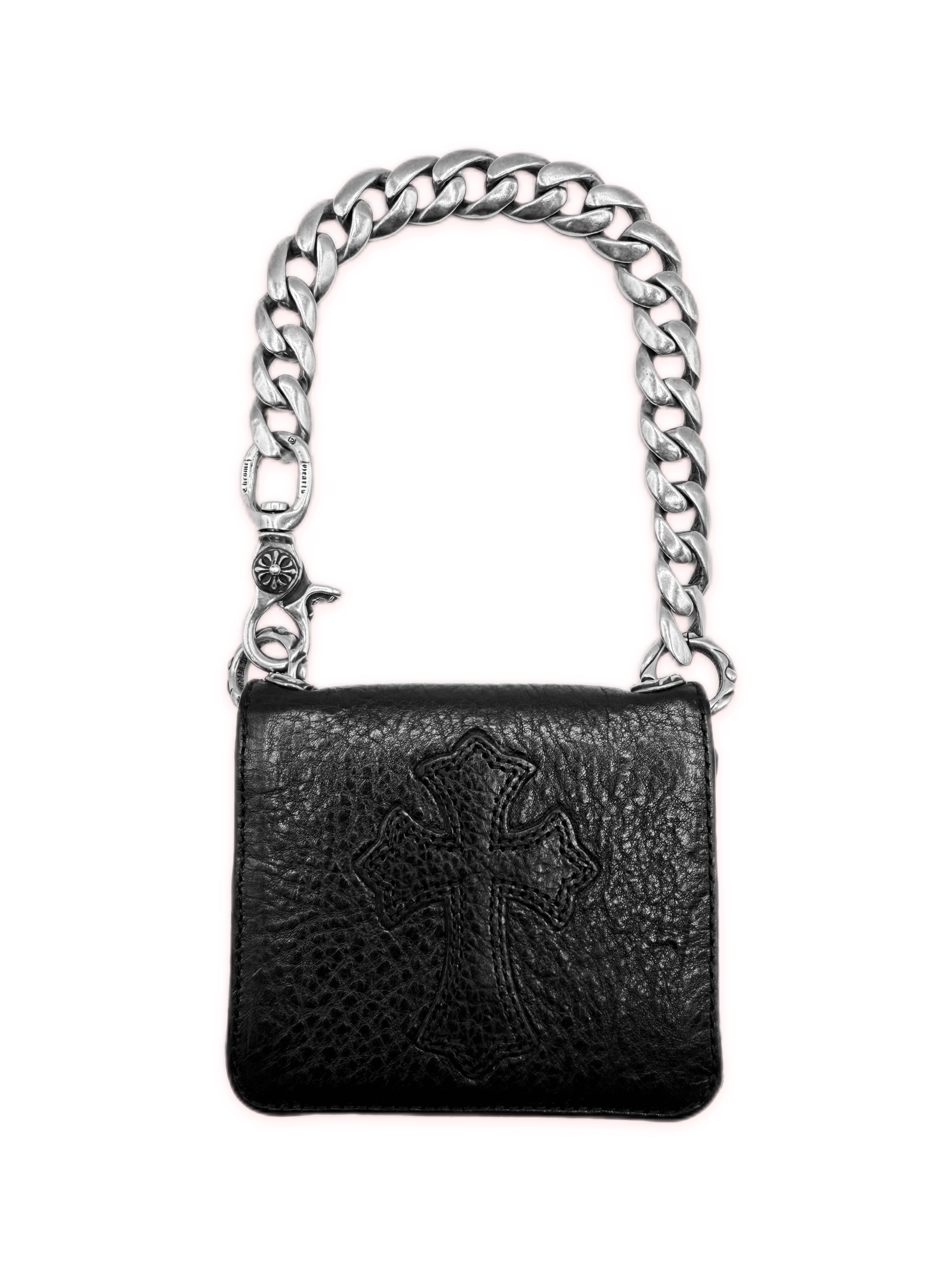 Chrome Hearts Cross Patch Lobster Clasp Cuban Link Wallet &amp; Chain