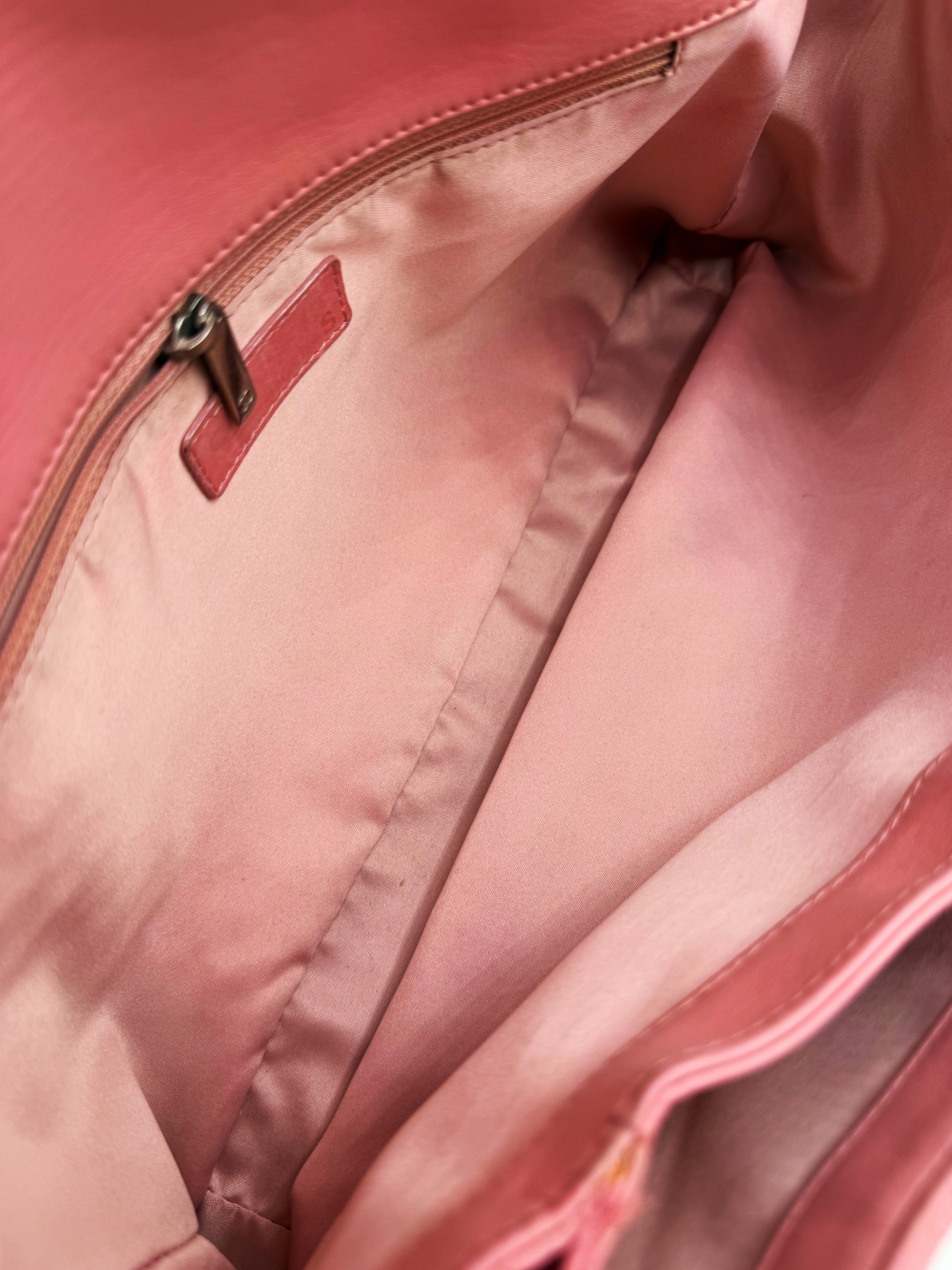 AW11 Chanel Baby Pink Python Leather Ultimate Stitch Large Flap Bag