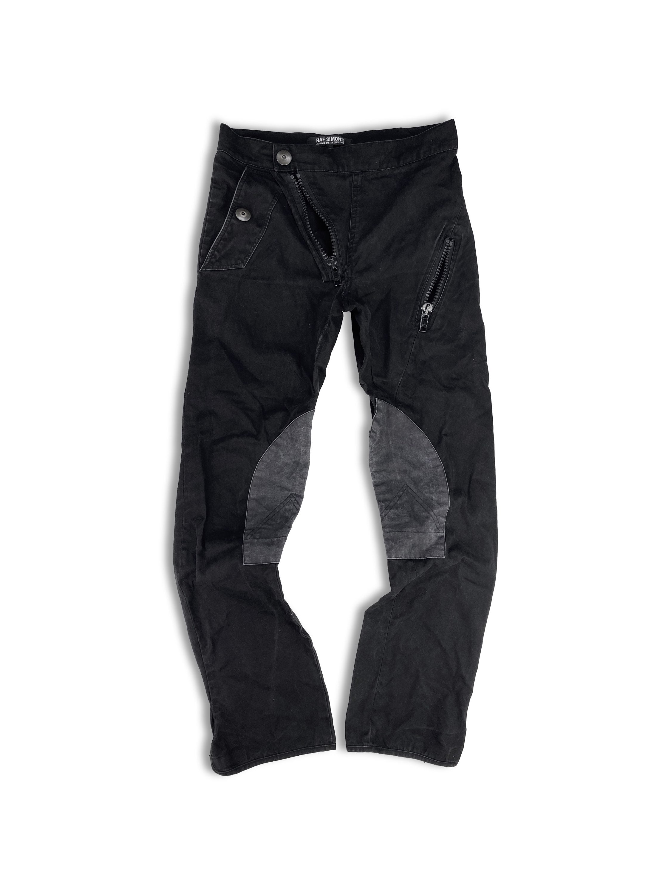 FW05 Raf Simons ‘History of My World’ Two Tone Moto Trousers