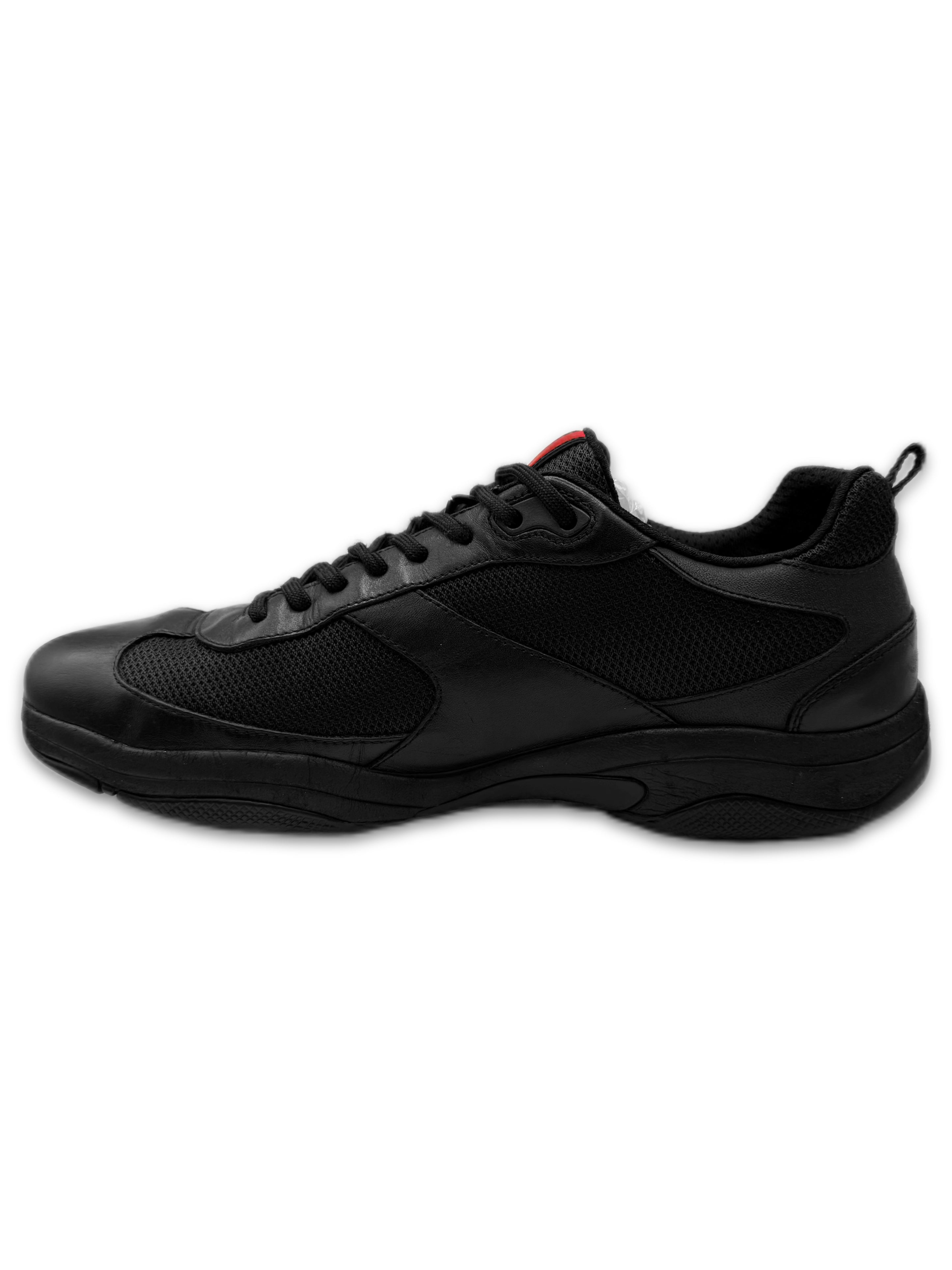 Prada ‘America’s Cup’ Black Leather Linea Rossa Sneakers
