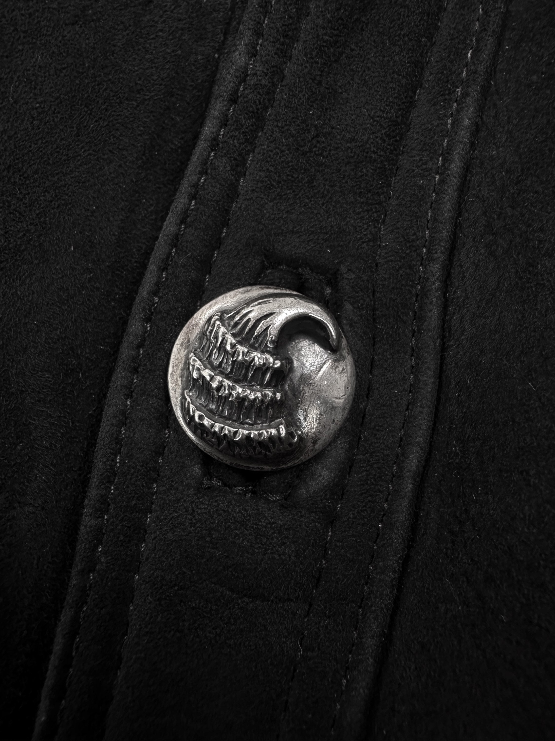 Chrome Hearts ‘Claw’ Button Suede Fleur Shearling Lined Jacket