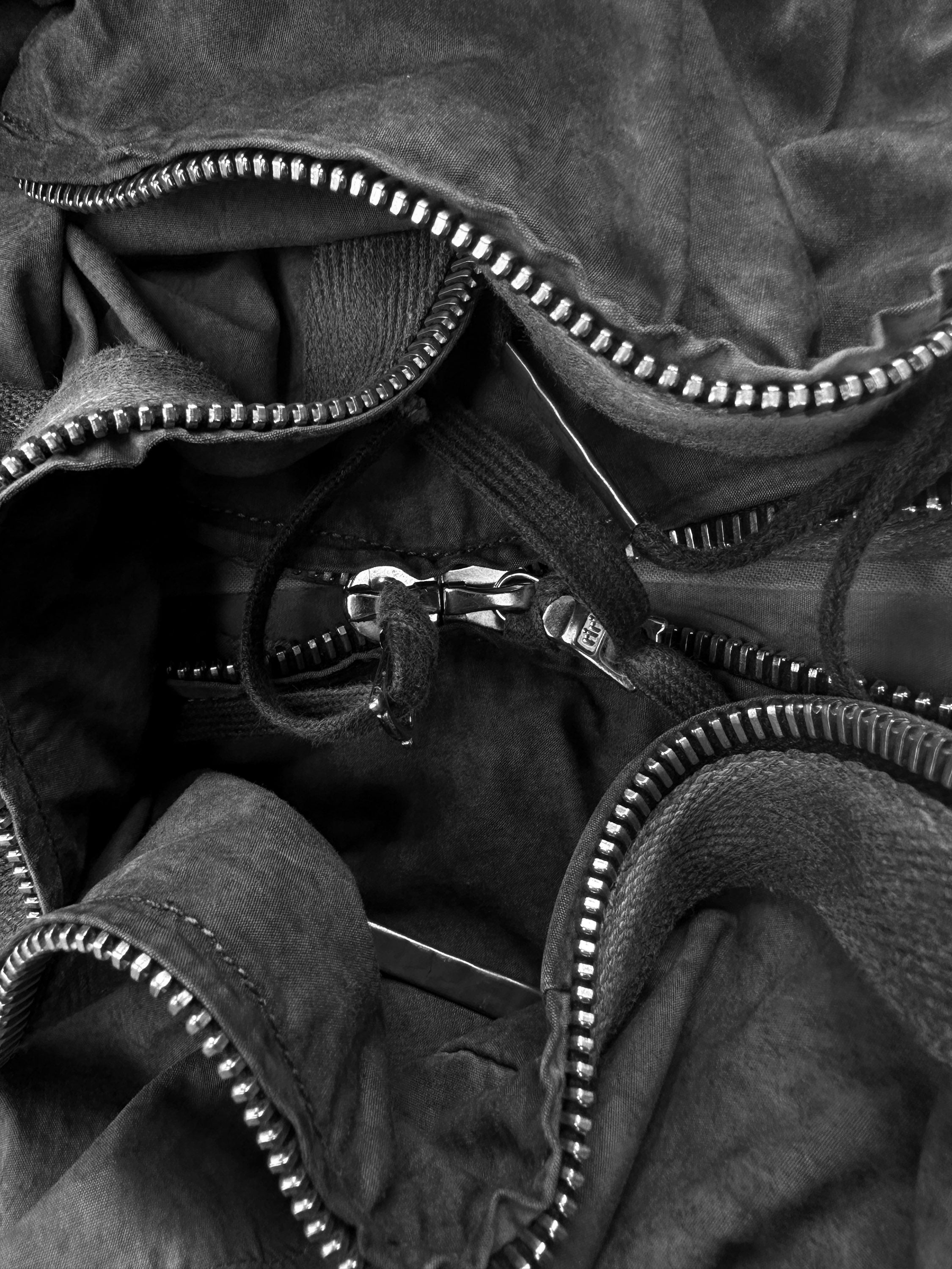 Boris Bidjan Saberi Drop Crotch Zipper Detail Stone Wash Shorts