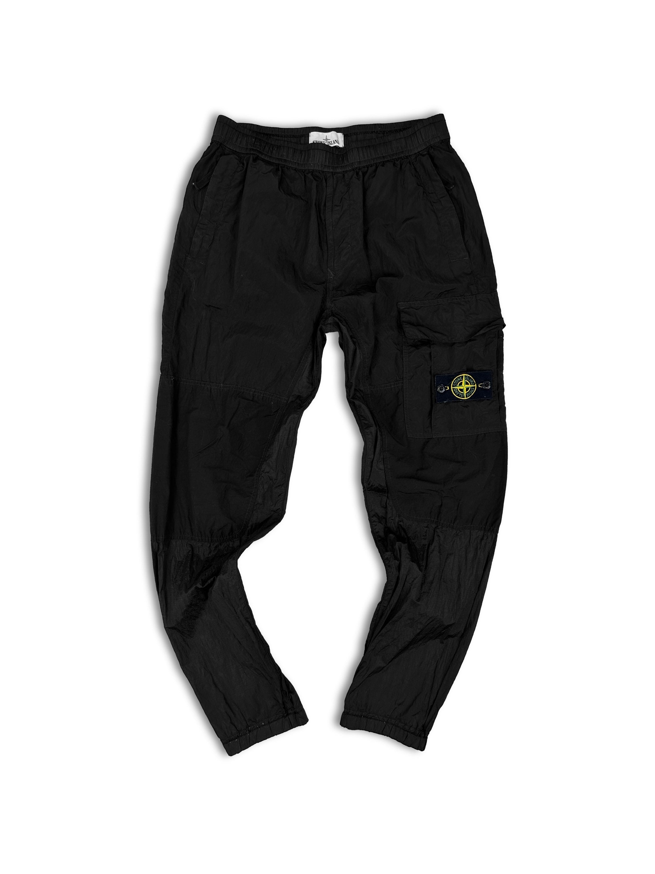 Stone Island ‘Compass’ Patch Black Nylon Cargo Pants