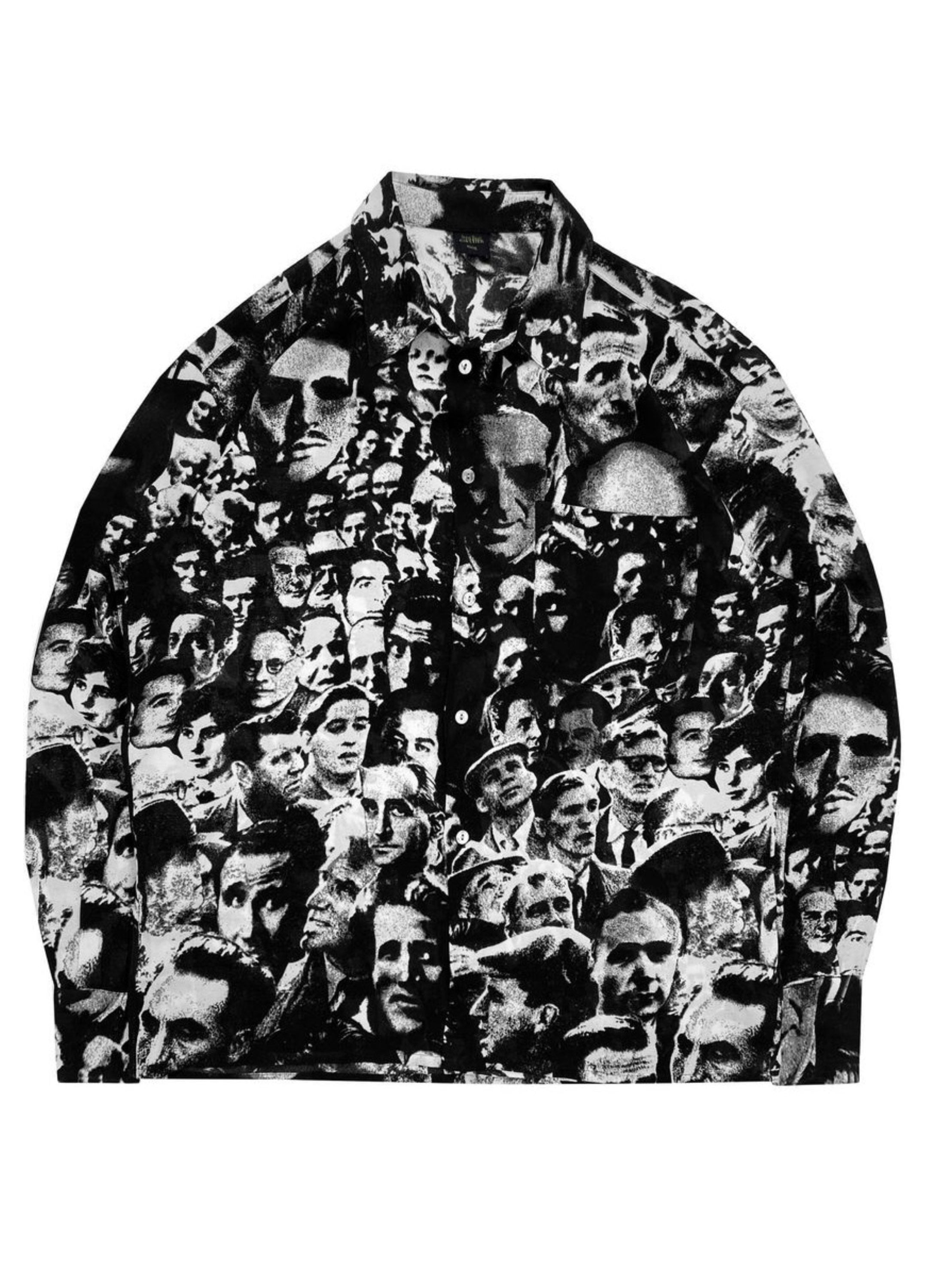 AW92 Jean Paul Gaultier ‘Faces’ Jacquard Woven Collared Shirt