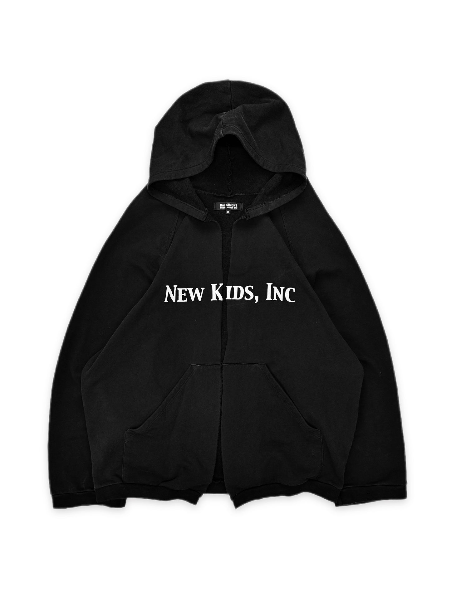 SS03 Raf Simons ‘New Kids Inc’ Consumed Split Graphic Raglan Hoodie