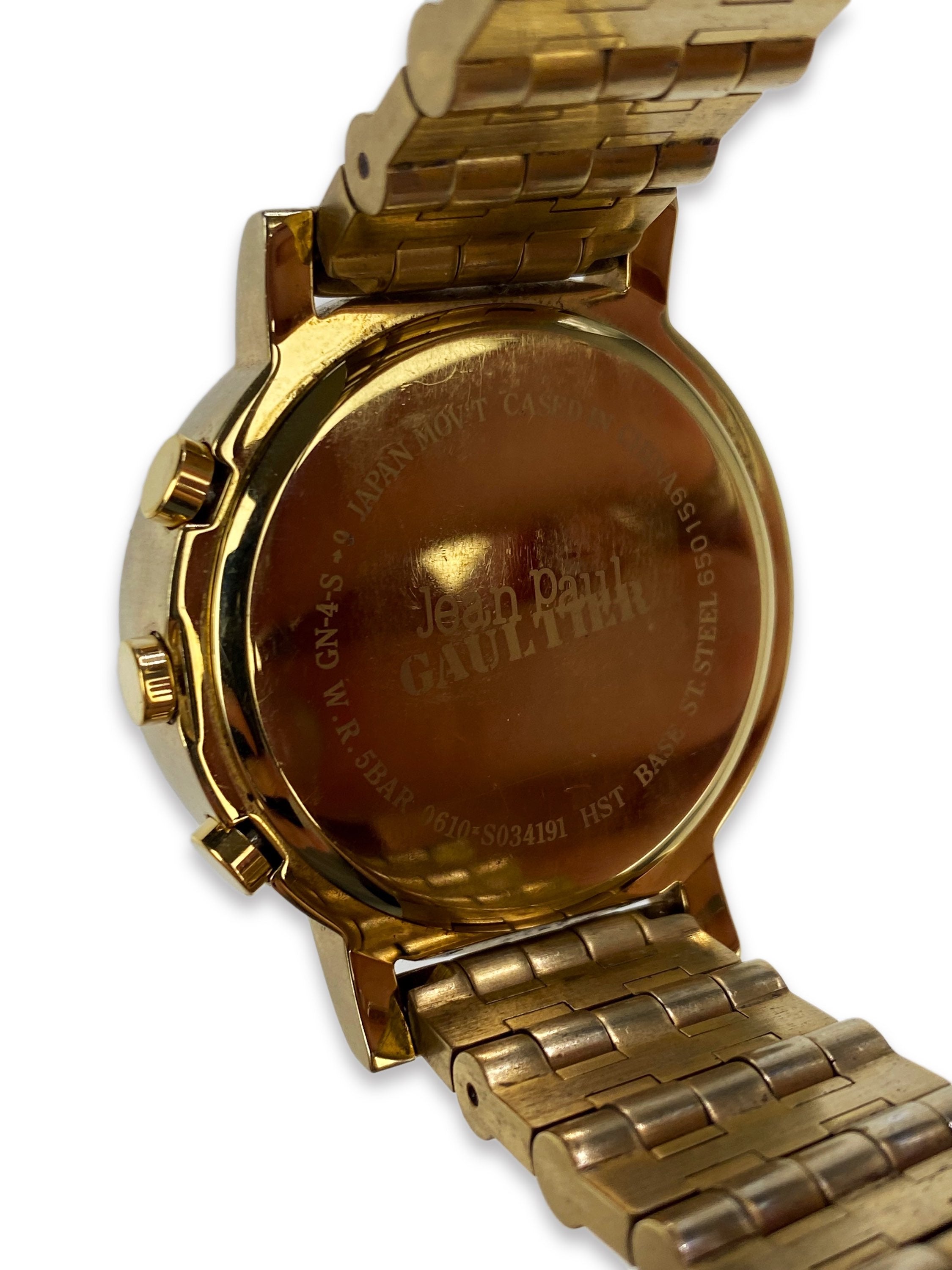 90s Jean Paul Gaultier Distorted Space Age Golden Watch