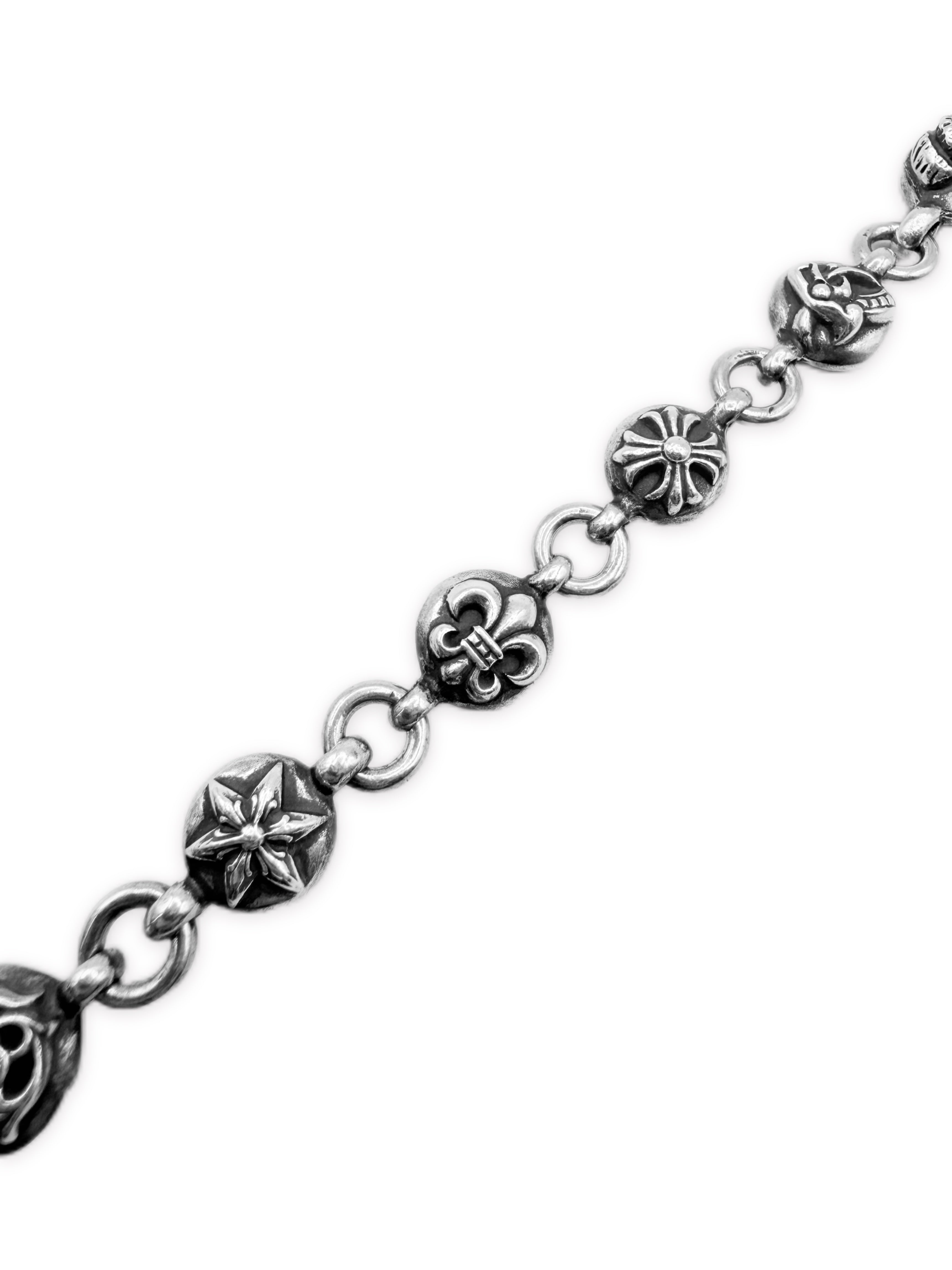 Chrome Hearts Elemental Cross Ball #2 .925 Silver Bracelet