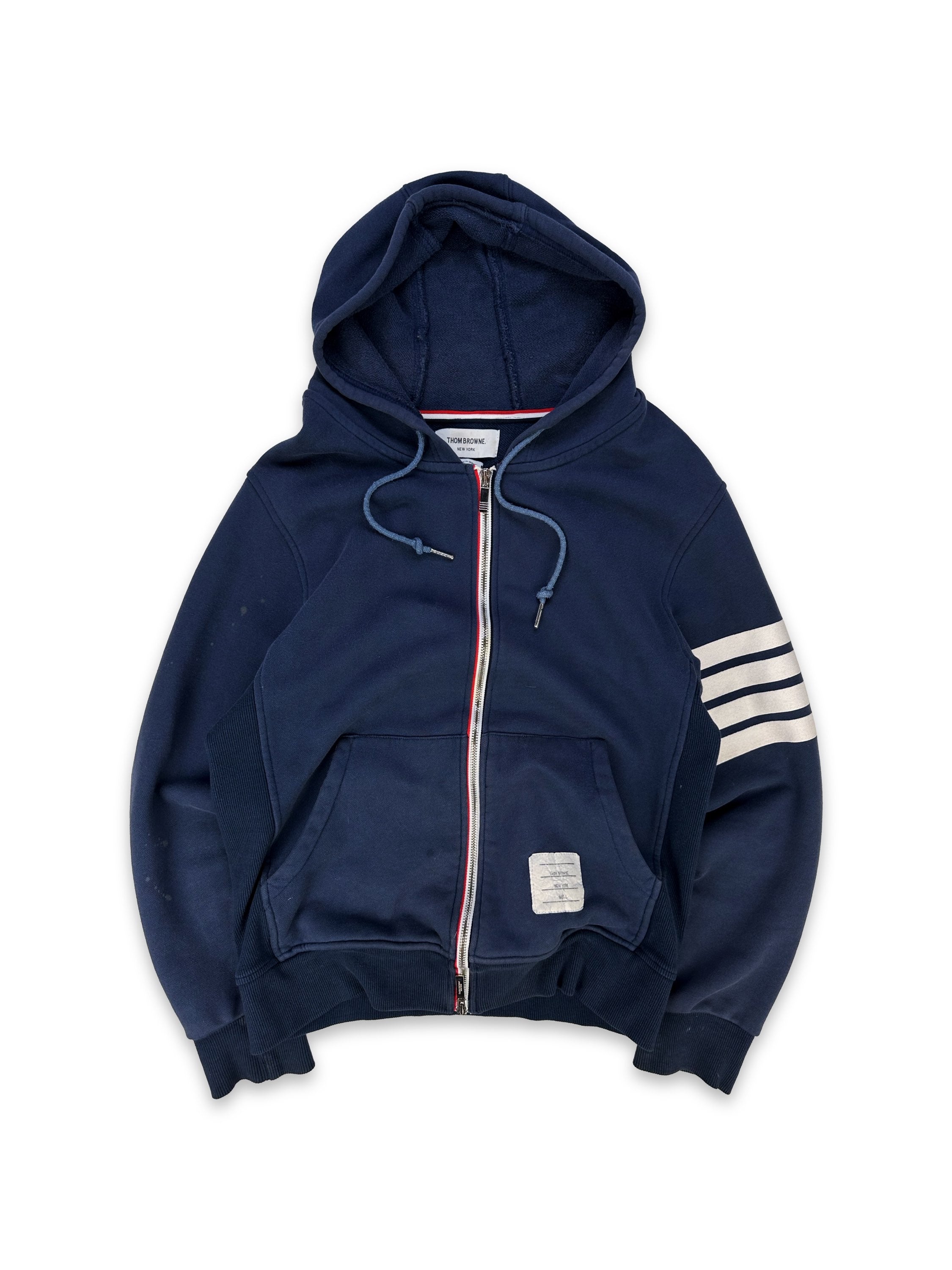 Thom Browne ‘Three Stripe’ Navy Blue Full Zip Hoodie