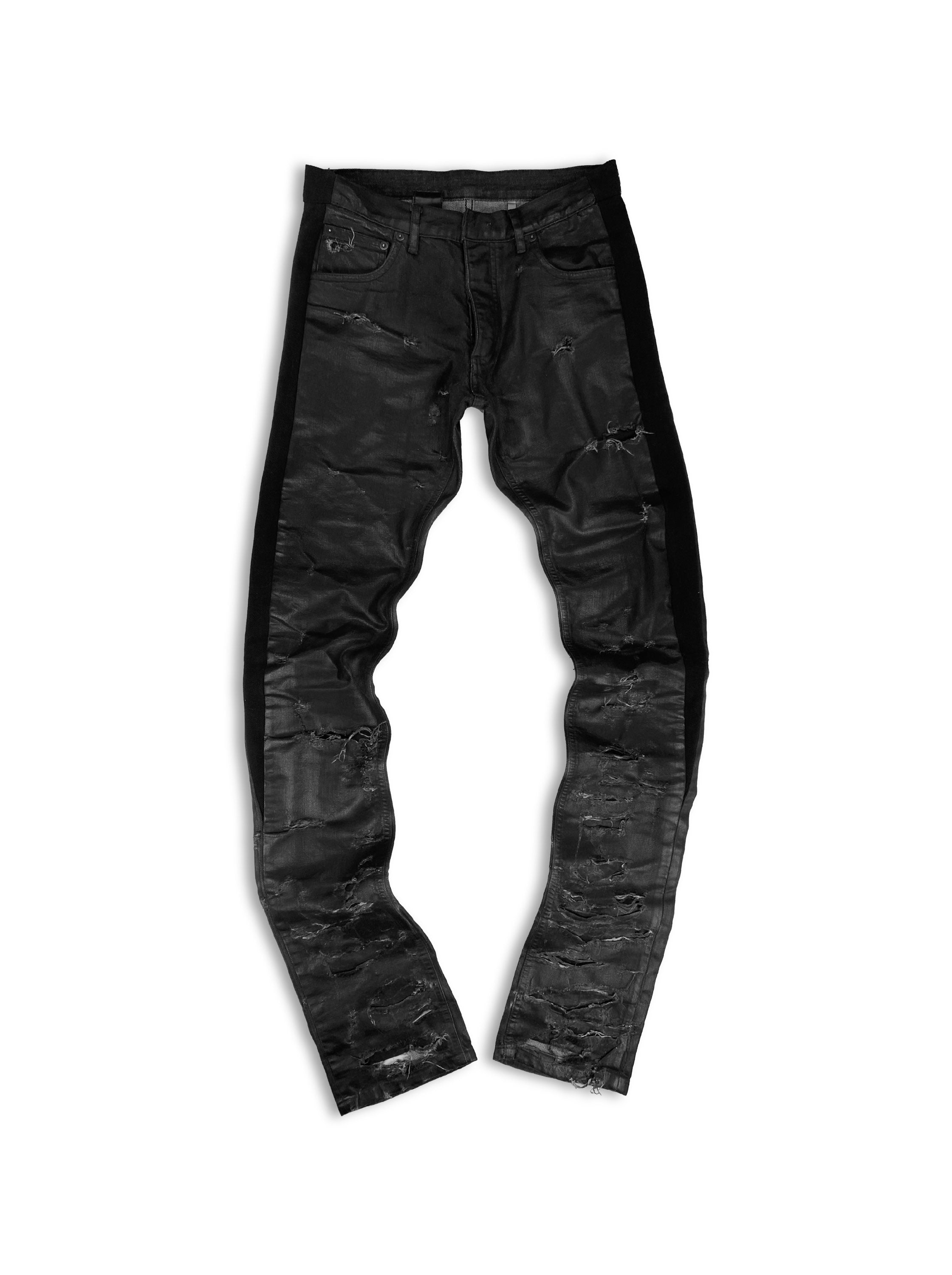 SS04 Dior by Hedi Slimane ‘Strip’ Distressed Waxed Skinny Denim