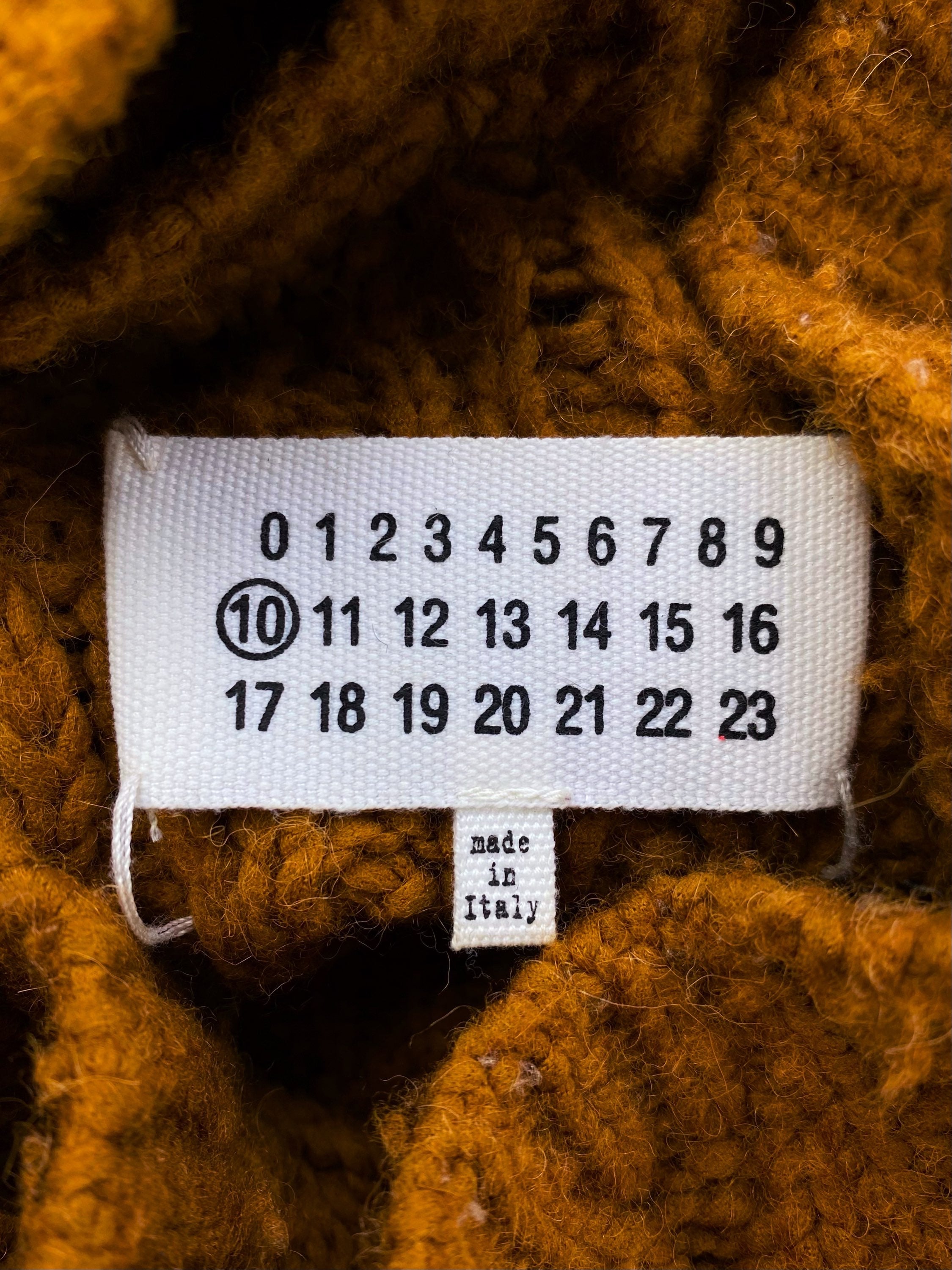 AW16 Maison Margiela Tan Cable Knit Loose Gauge Knit Sweater