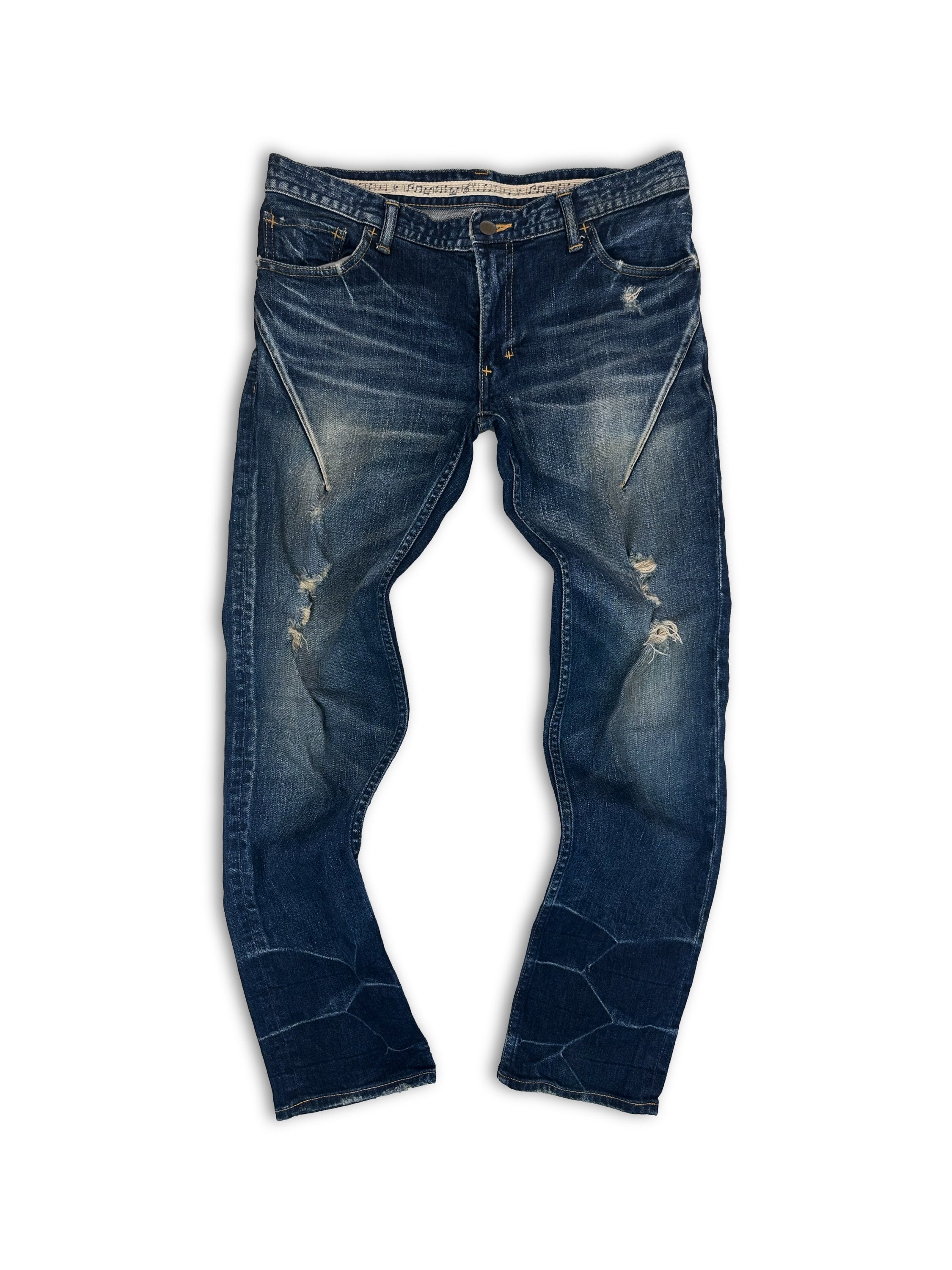 Number (N)ine Blue Wash Darted Distressed Denim
