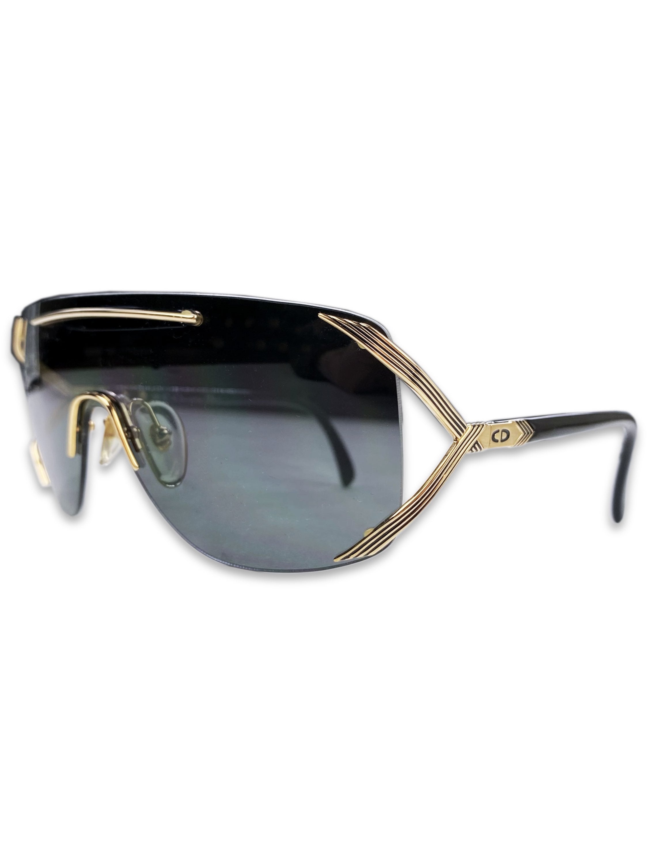 Dior Aviator Blue Tint Metallic Frame Sunglasses