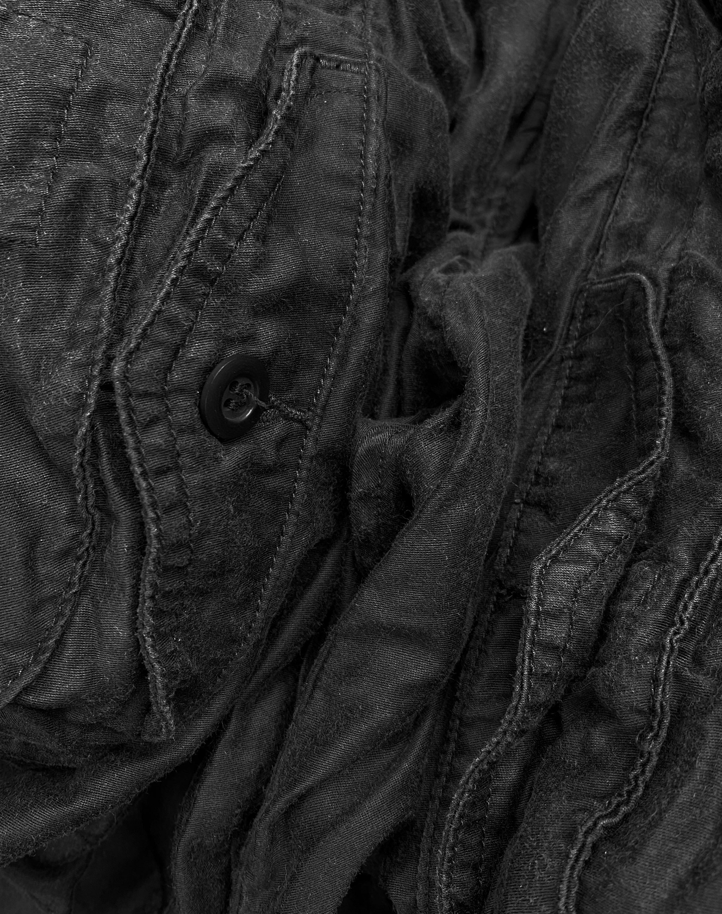 SS10 Julius Black Oversized Gas Mask Cargo Pants