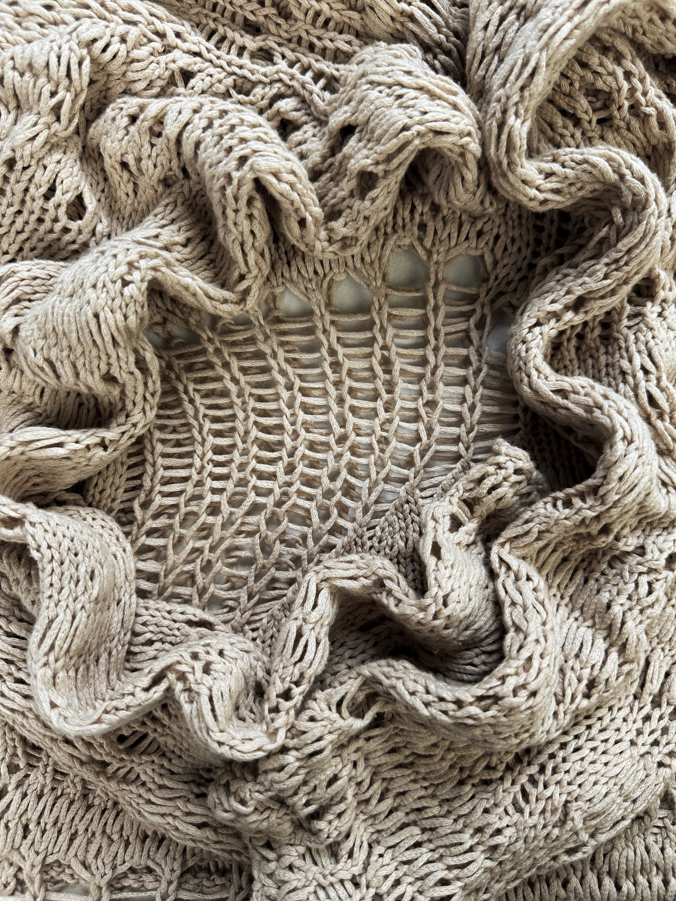 SS16 Balmain ‘Loose Gauge’ Tan Oversized Knitted Sweater