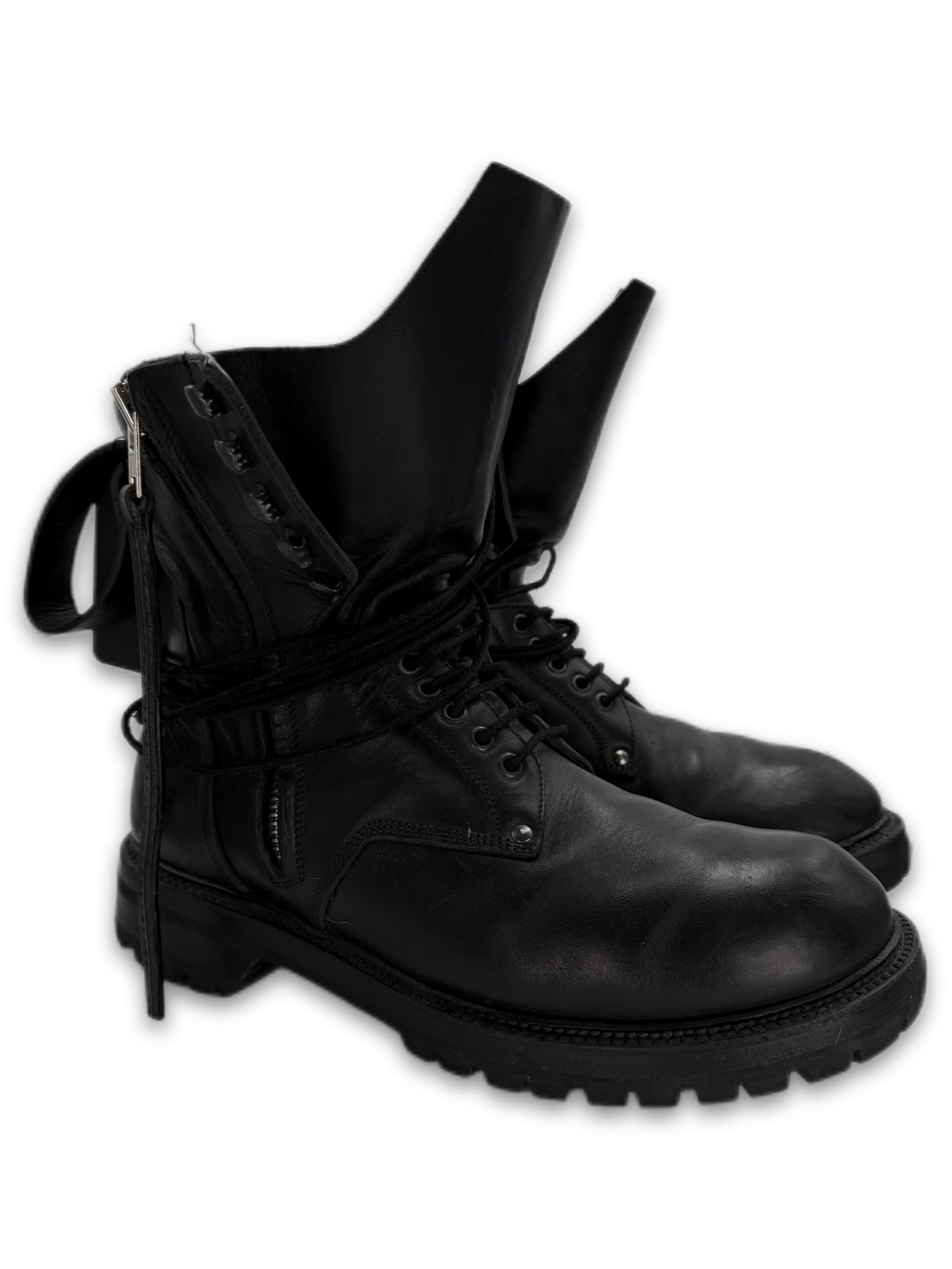 SS17 Rick Owens Cyclops Army Goodyear Black Combat Boots