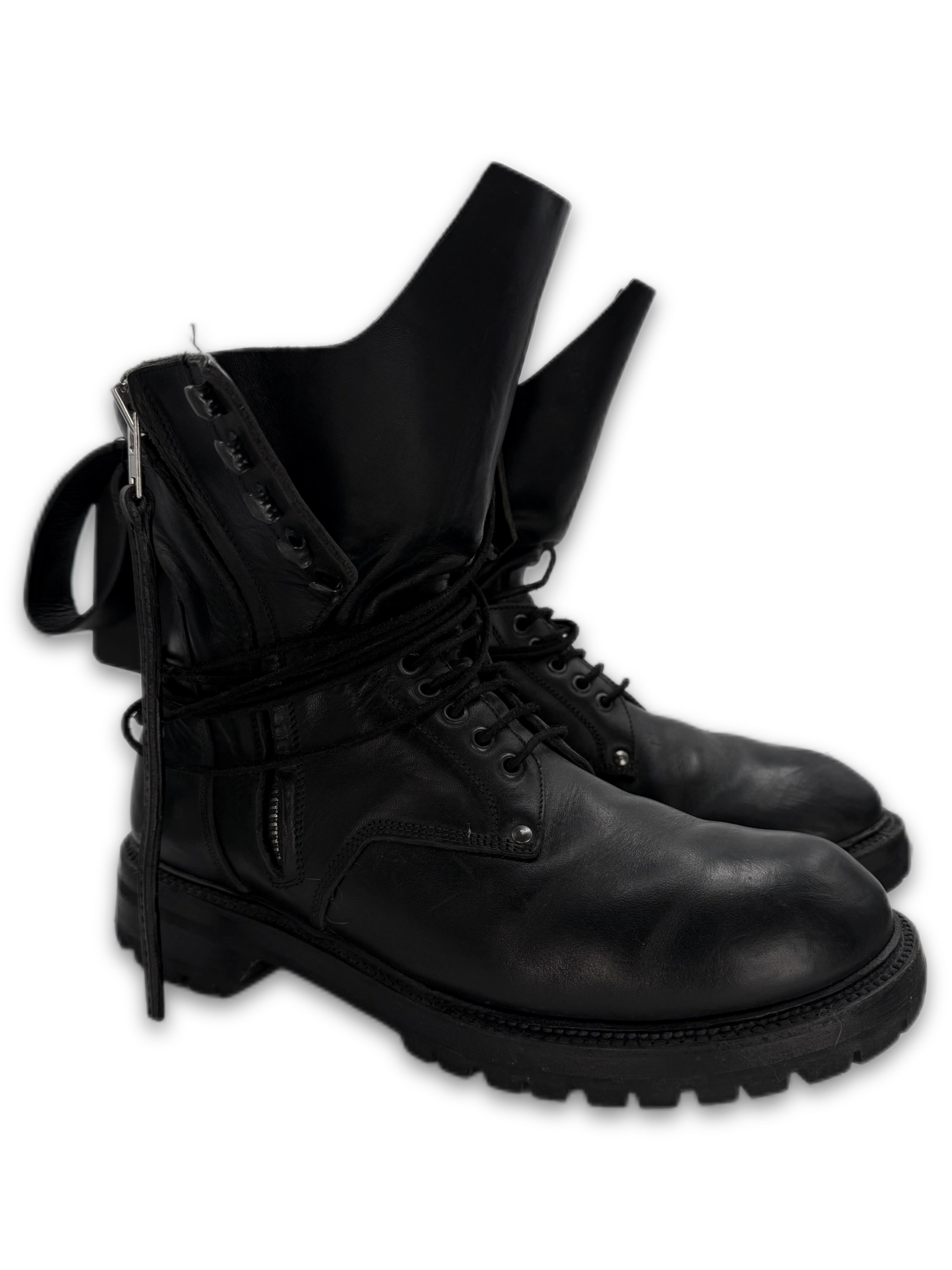SS17 Rick Owens Cyclops Army Goodyear Black Combat Boots