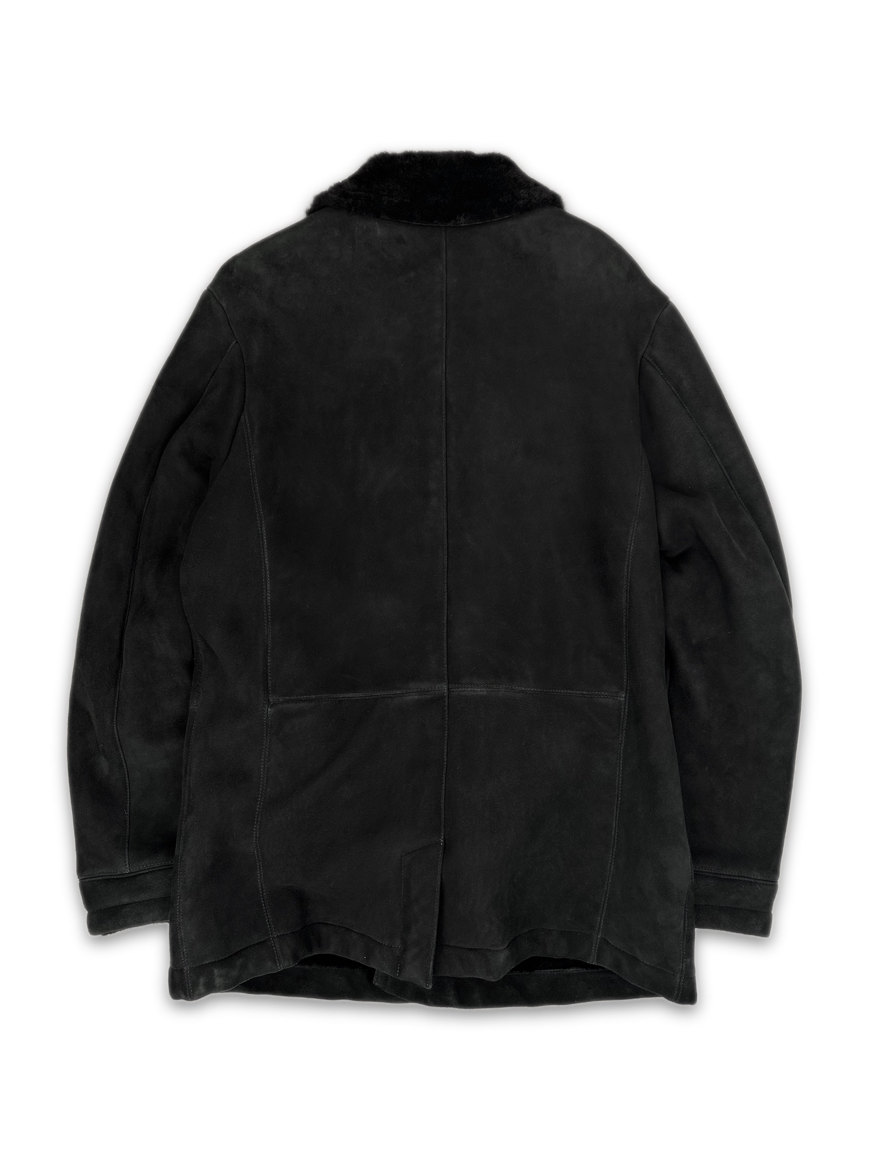 Chrome Hearts Lambskin Black ‘Cross’ Button Fur Lined Jacket