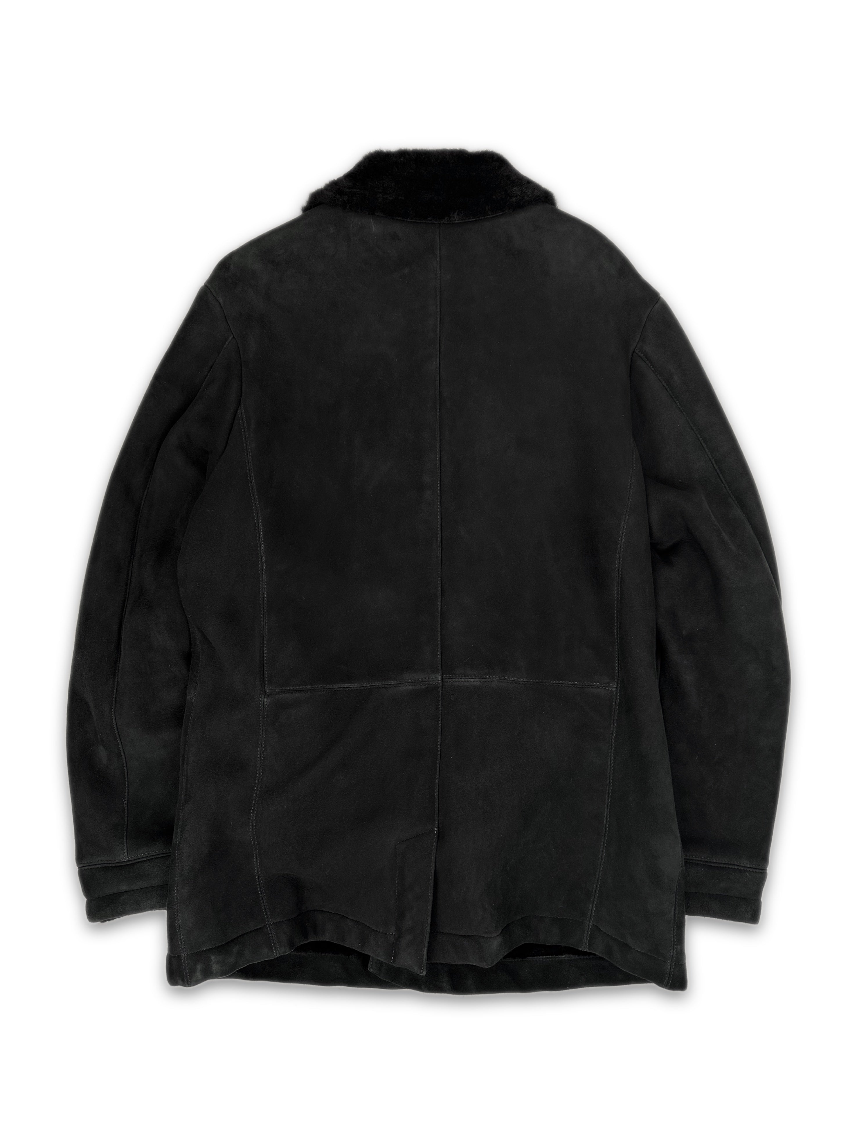 Chrome Hearts Lambskin Black ‘Cross’ Button Fur Lined Jacket