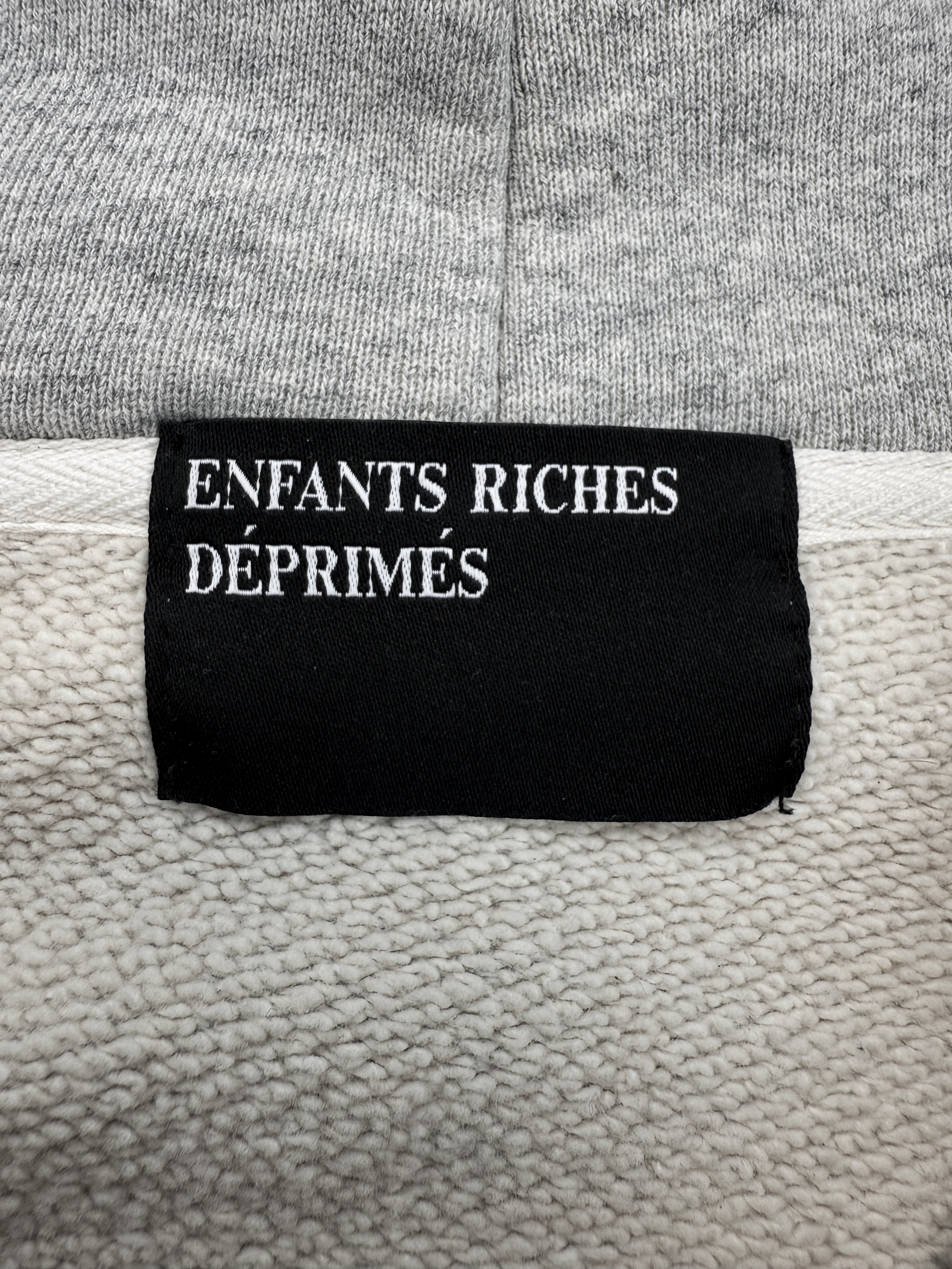 Enfants Riches Deprimes Grey Distressed Paint Logo Grey Hoodie