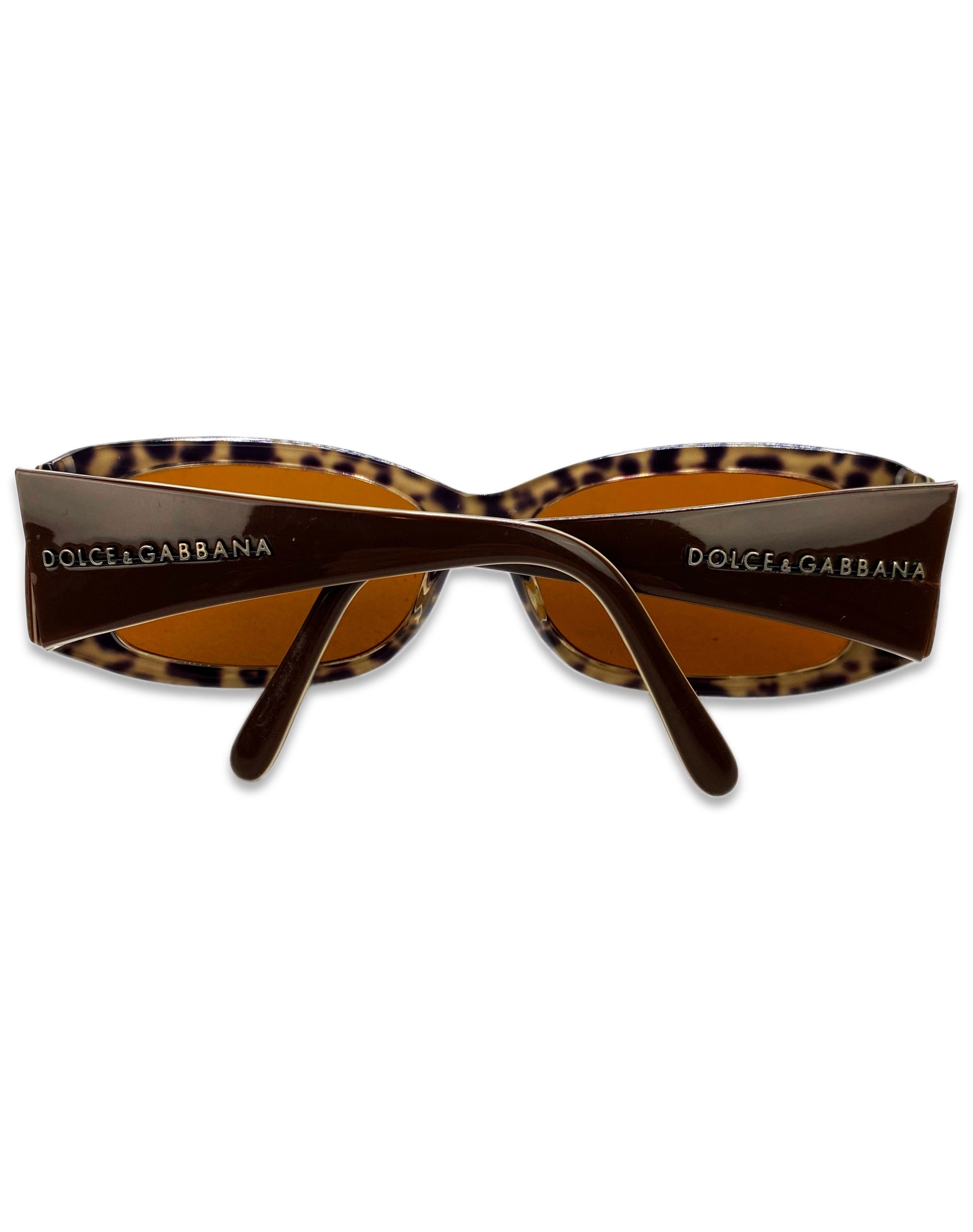 Dolce &amp; Gabbana Warm Tint Metallic Ombré Round Frame Glasses