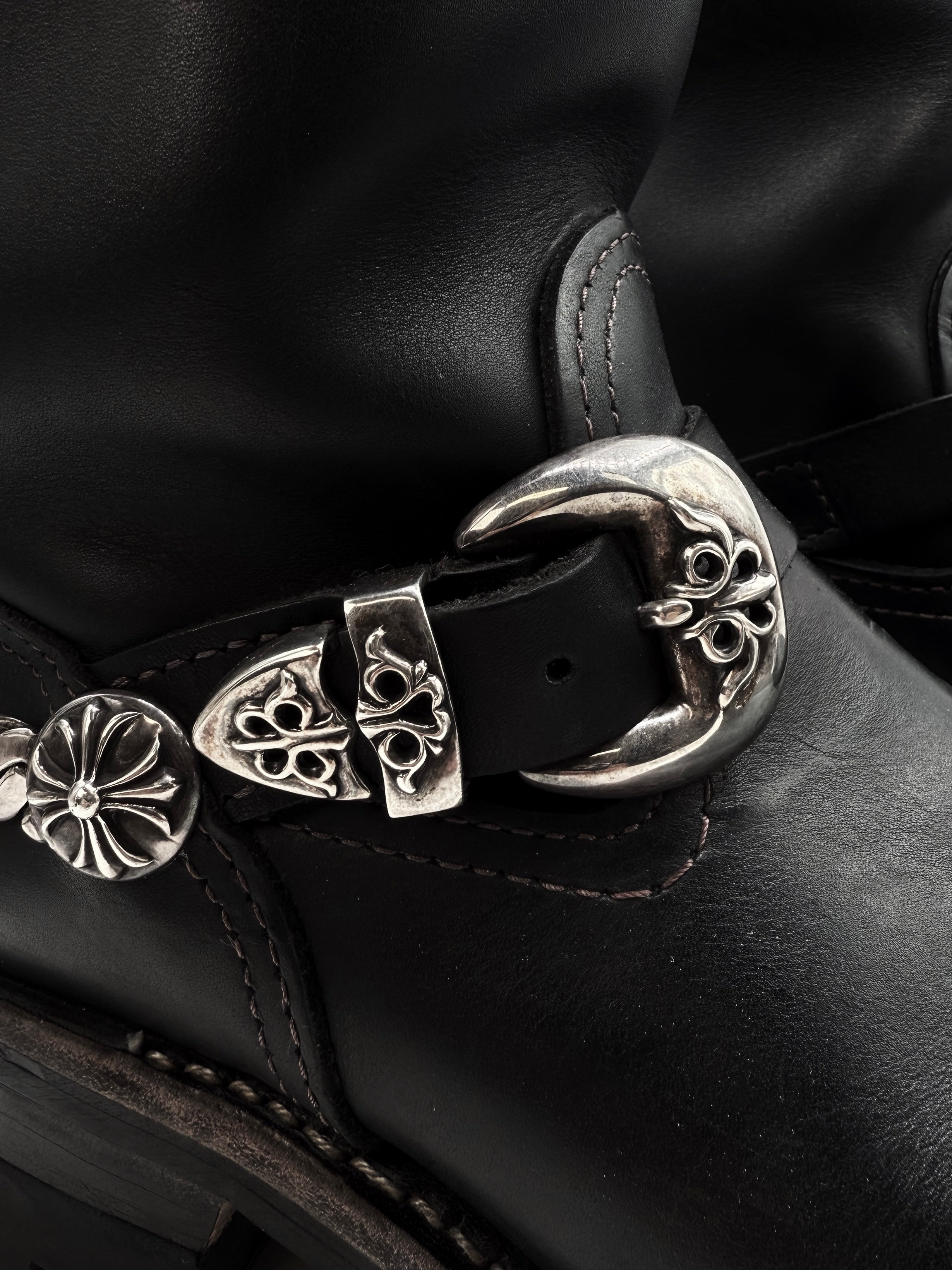 Chrome Hearts x Wesco 3 Piece Cuban Link Silver Cross Engineer Boots