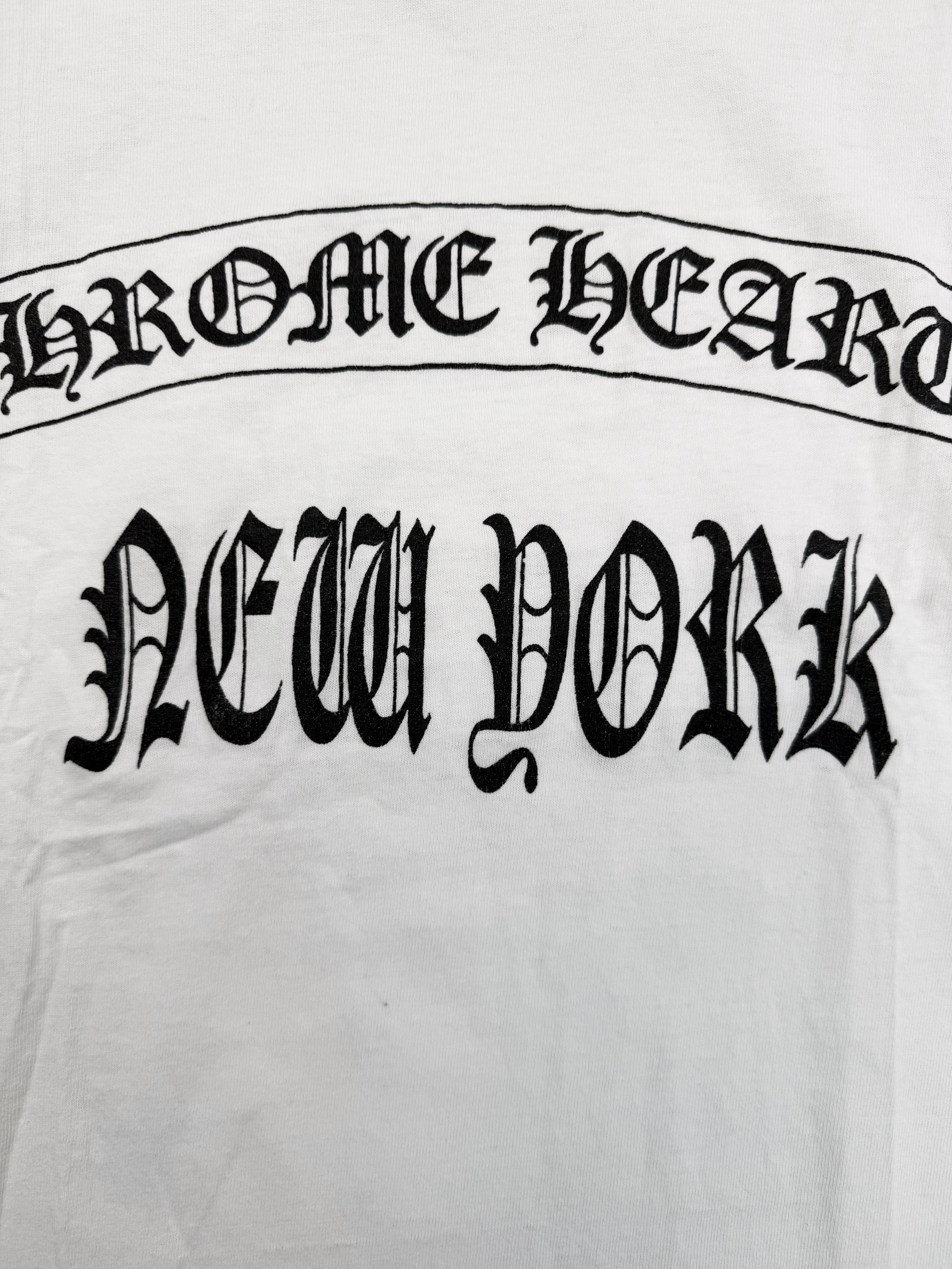 Chrome Hearts New York Exclusive Cross White Vintage T-Shirt
