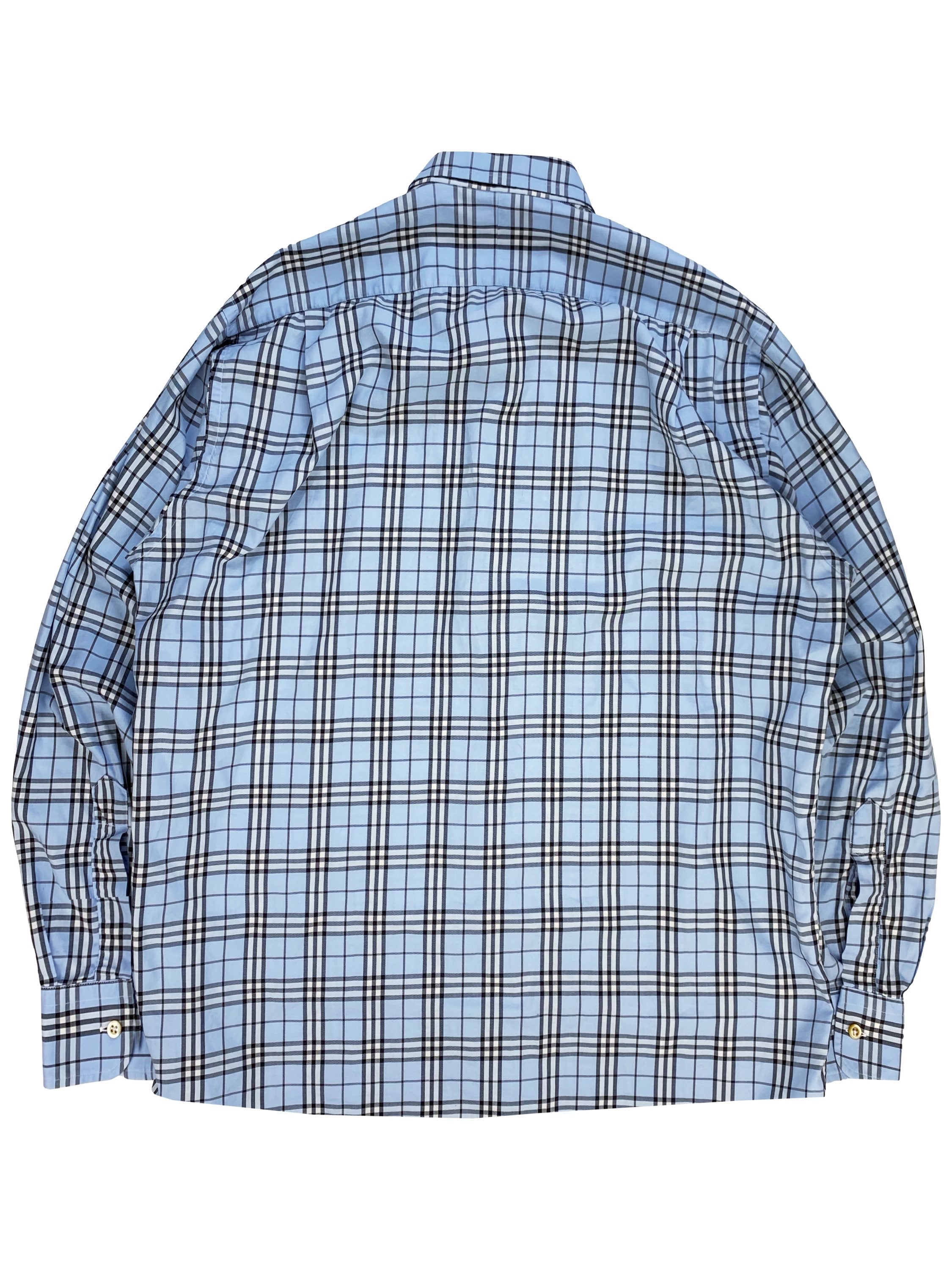 Burberry Novacheck Monogram Baby Blue Button Up Flannel
