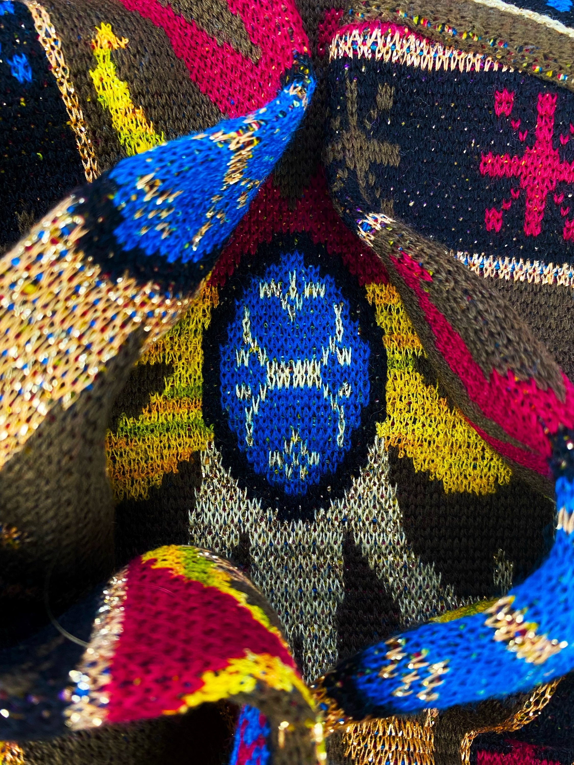 90s Yoshiyuki Konishi Patchwork Style Geometric Knit Sweater
