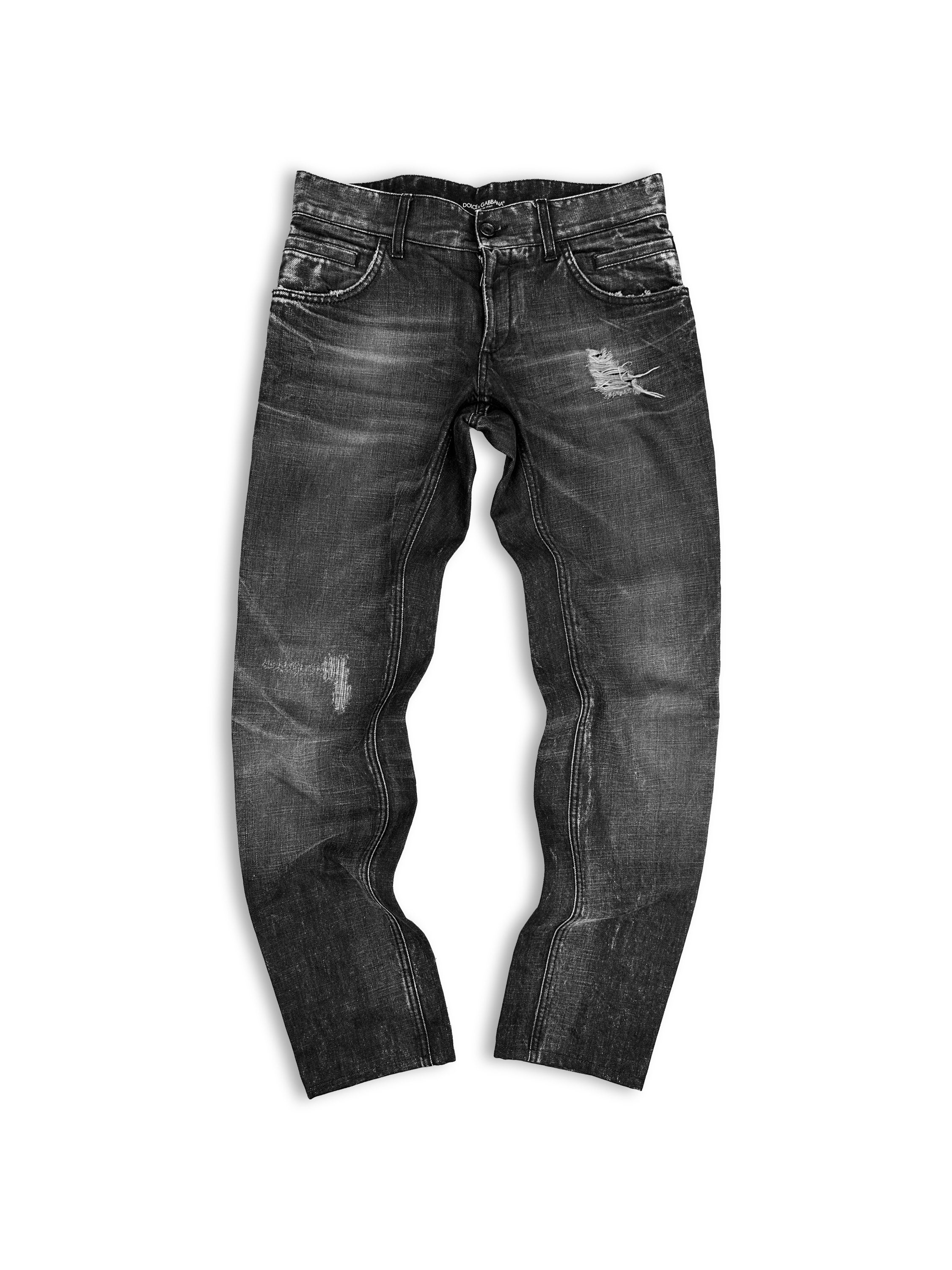 Dolce &amp; Gabbana Distressed Dark Wash Denim
