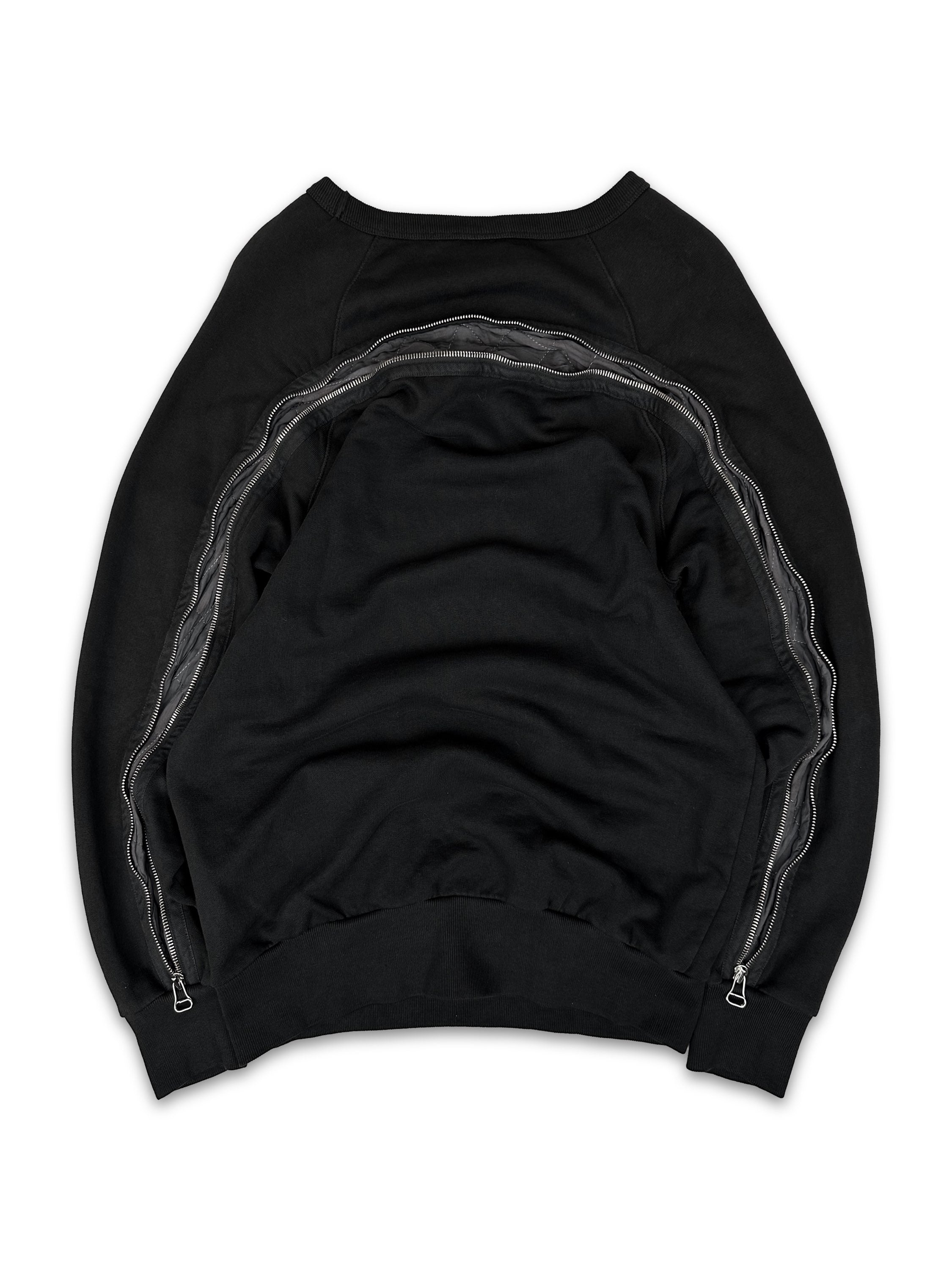 AW14 Dries Van Noten ‘Back-zip’ Expandable Black Crewneck