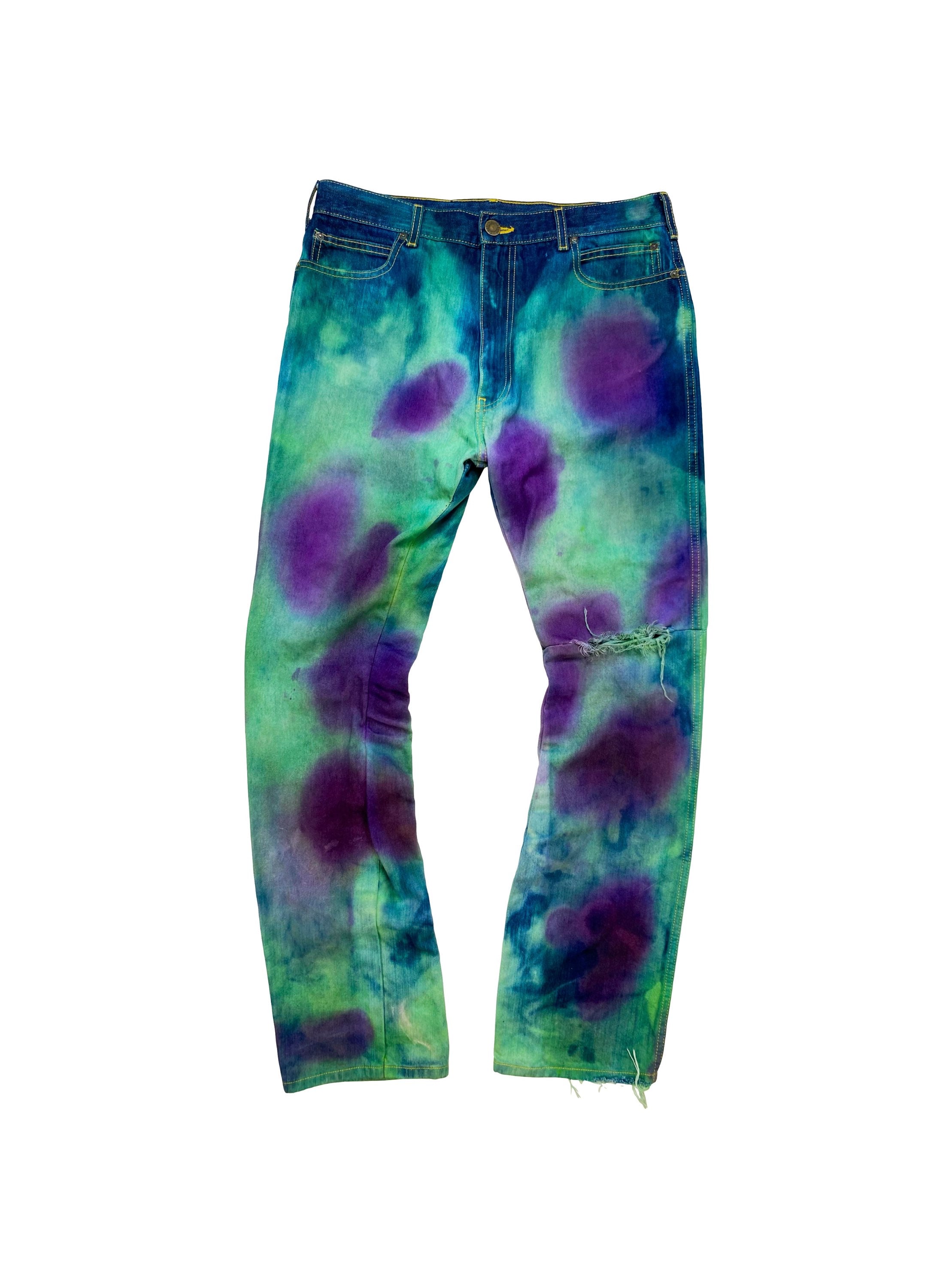 Calvin Klein by Raf Simons Reworked Distressed Tie-Dye Denim