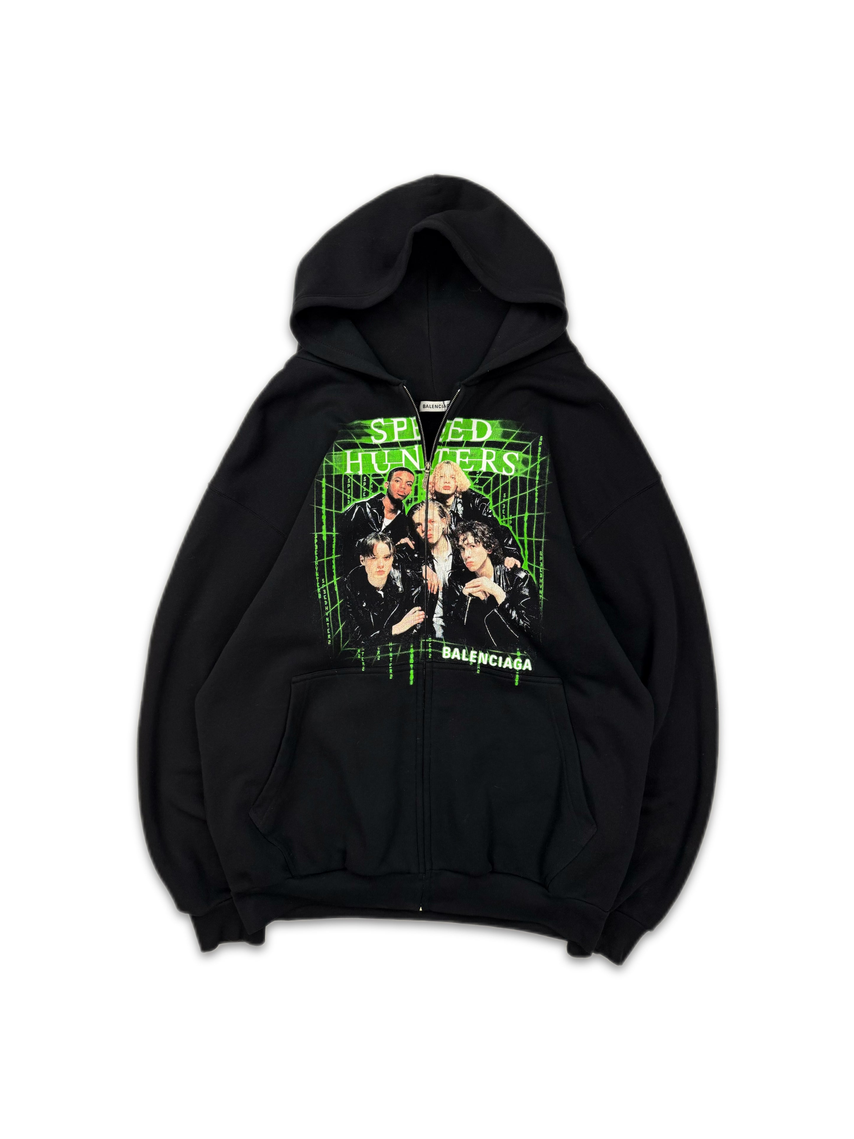 AW18 Balenciaga ‘Speedhunters’ Black Zip-up Heavy Hoodie