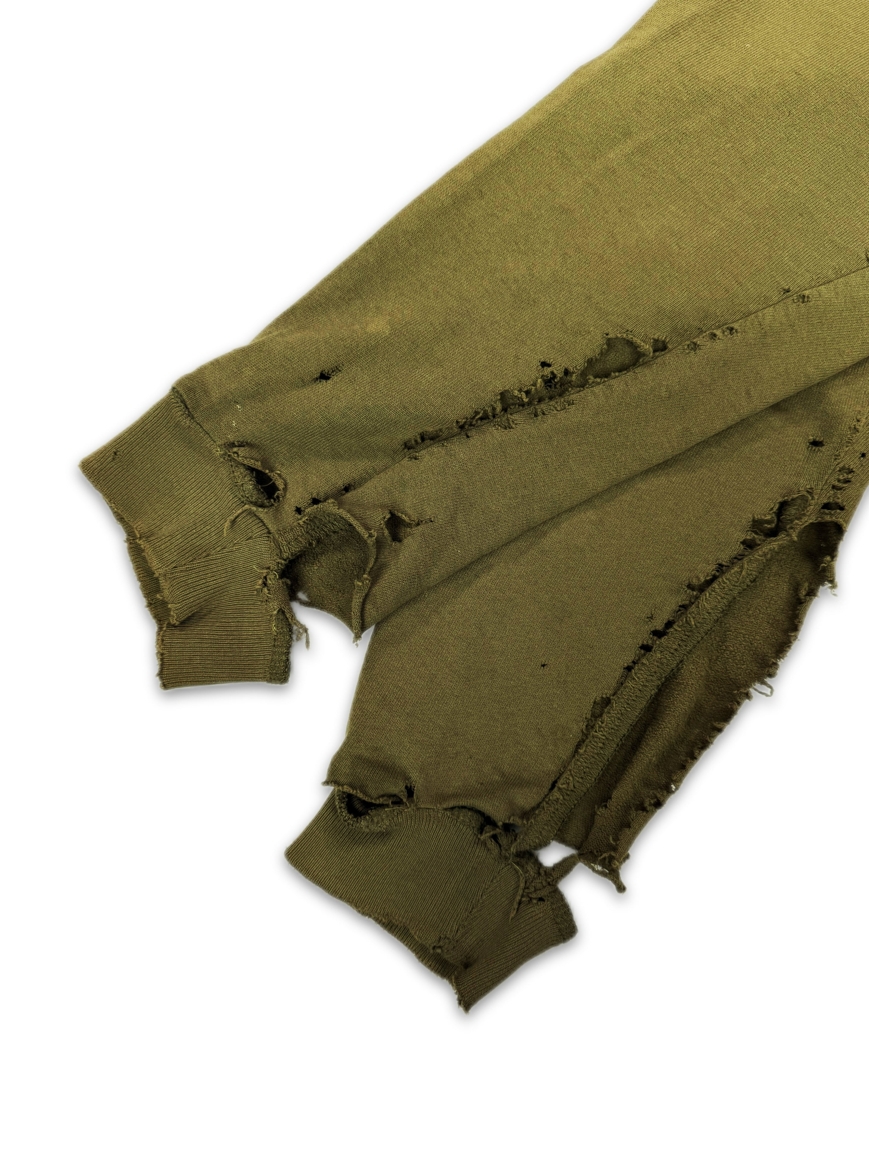 AW01 Raf Simons ‘Riot! Riot! Riot!’ Olive Green Patchwork Crewneck