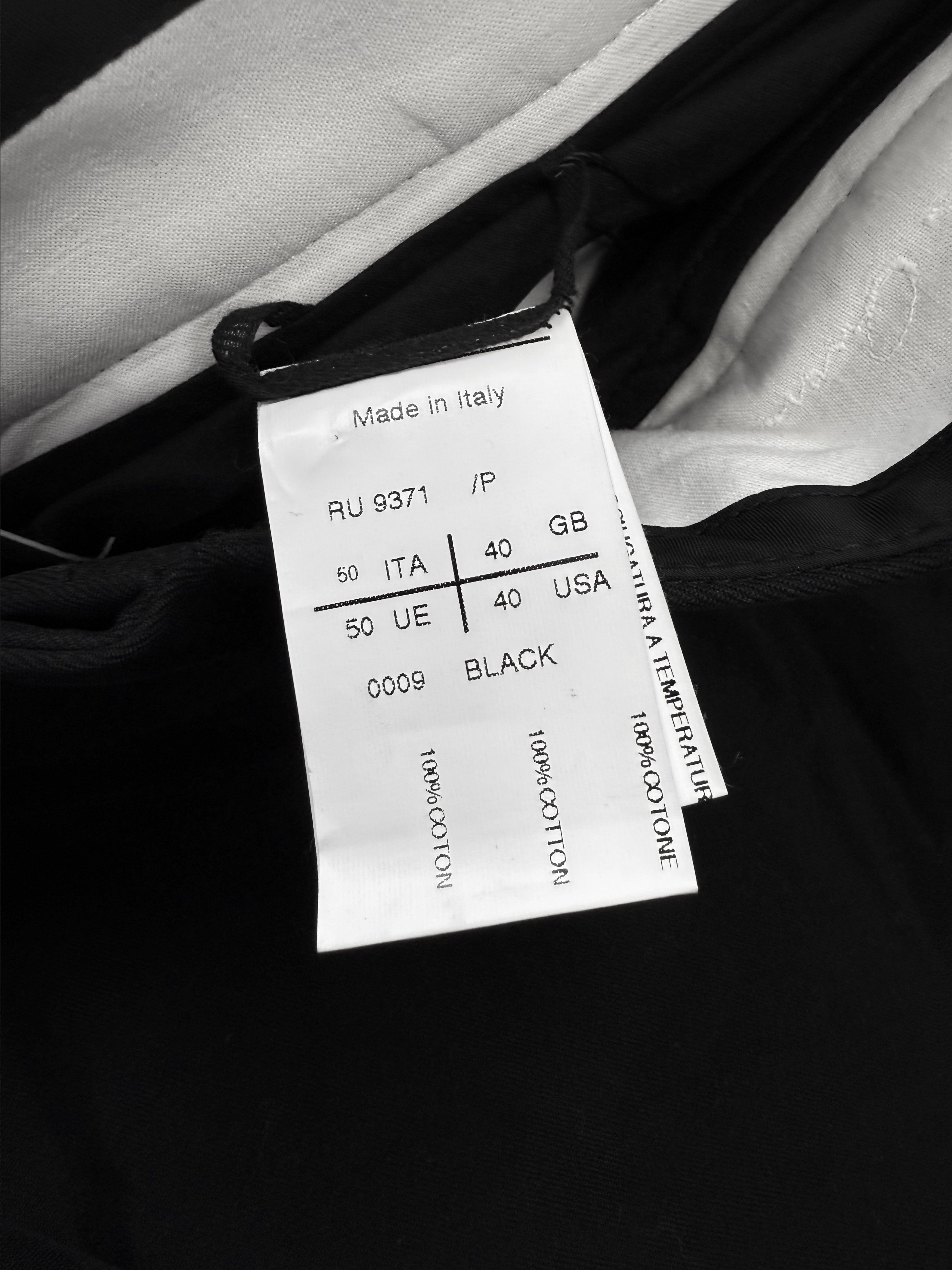 Rick Owens Asymmetric Pleated Black Drop Crotch Pants