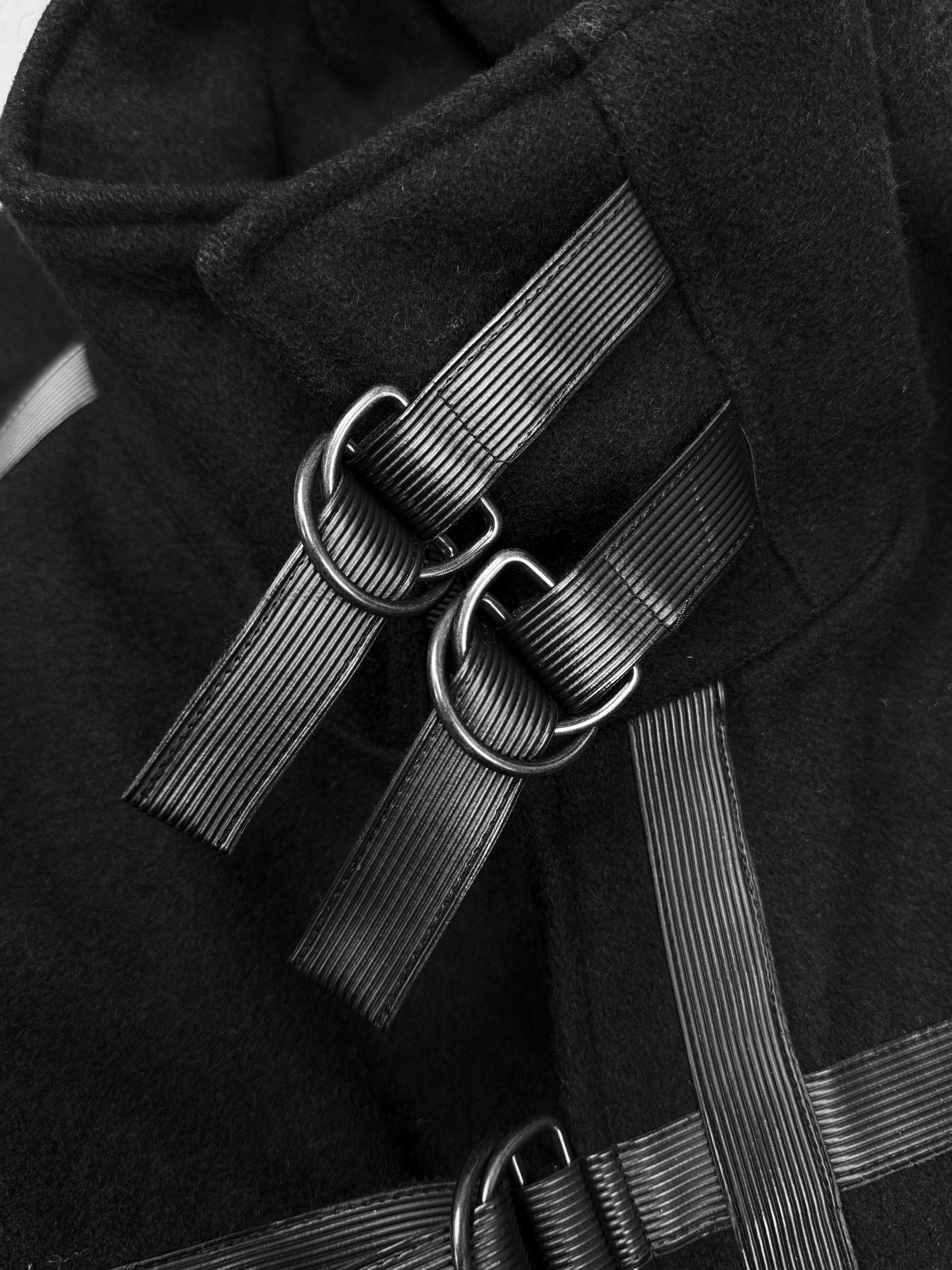 AW02 Raf Simons ‘Virginia Creeper’ Multi-Strap Wool Bondage Jacket