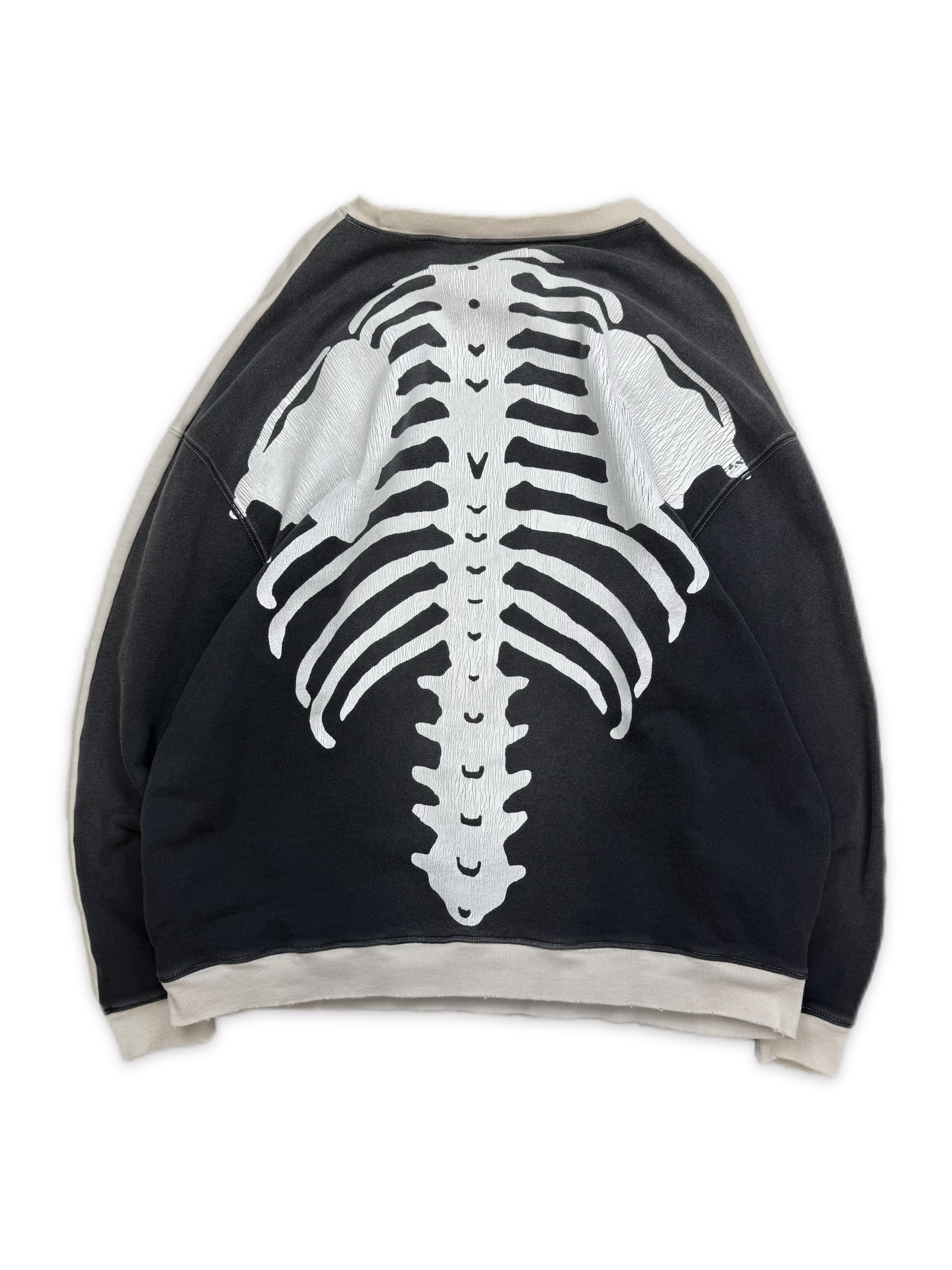 Kapital Bone Skeleton Reconstructed Flag Crewneck
