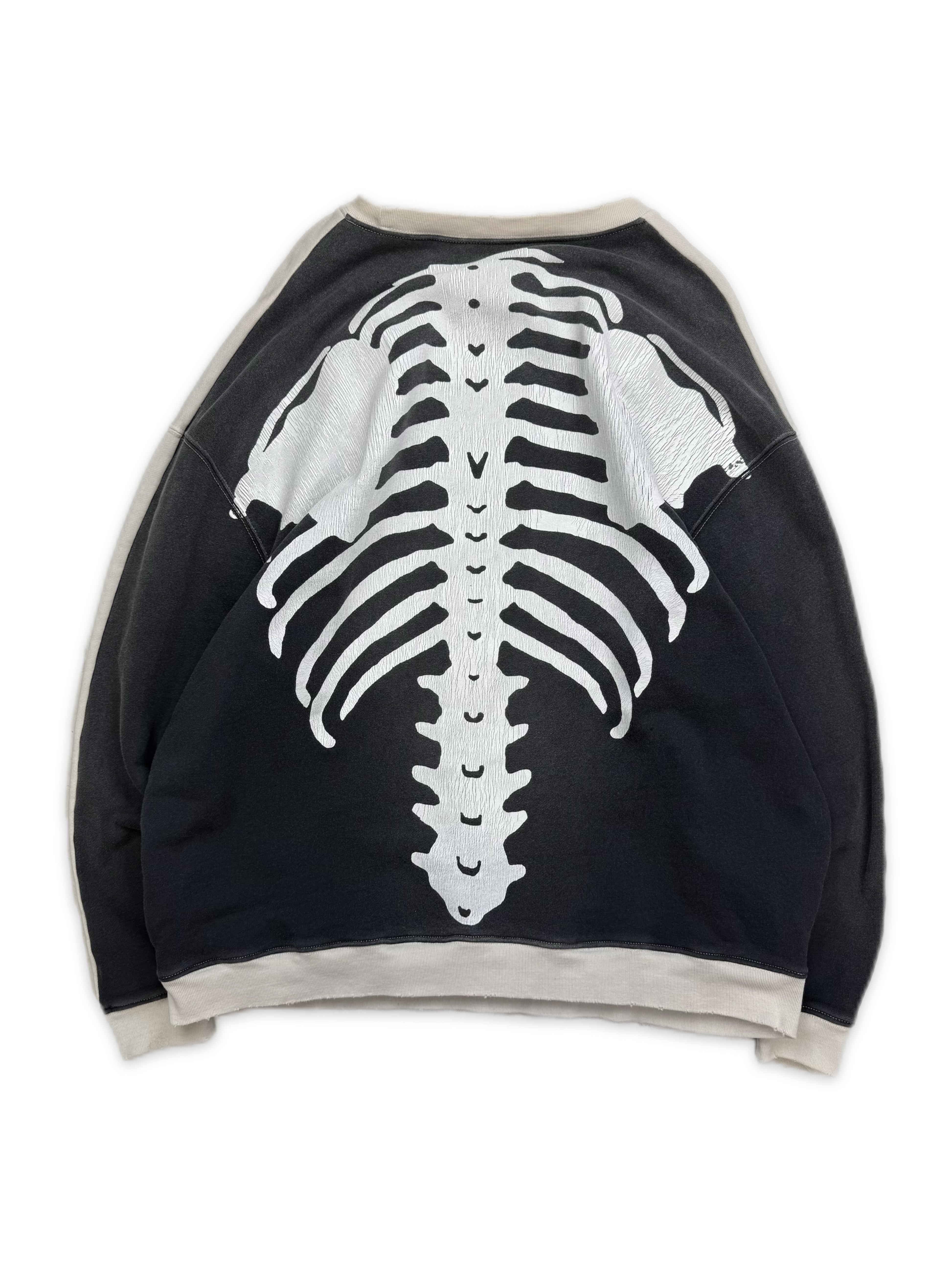 Kapital Bone Skeleton Reconstructed Flag Crewneck
