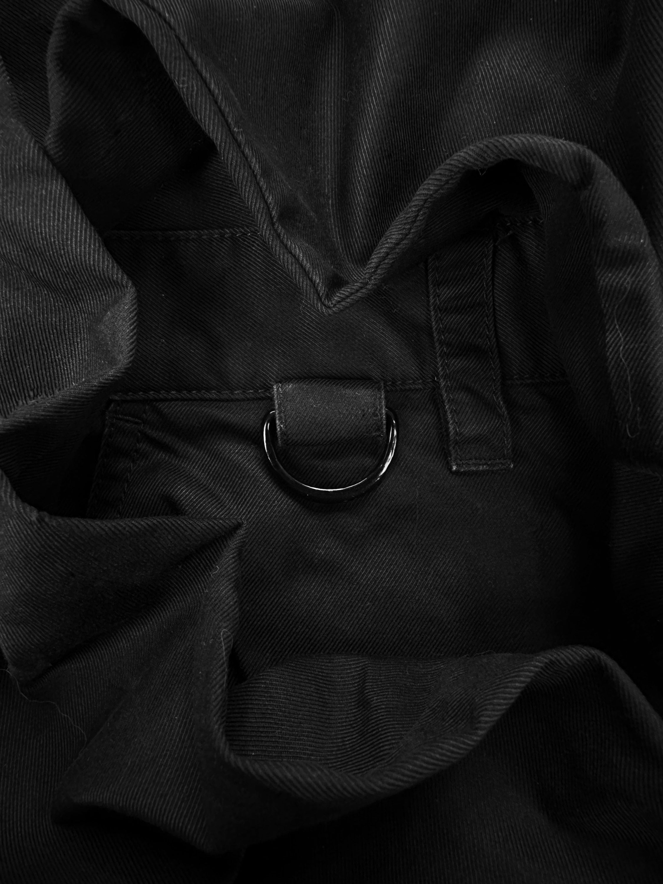 Katharine Hamnett Black D-Ring Flared Cargo Pants