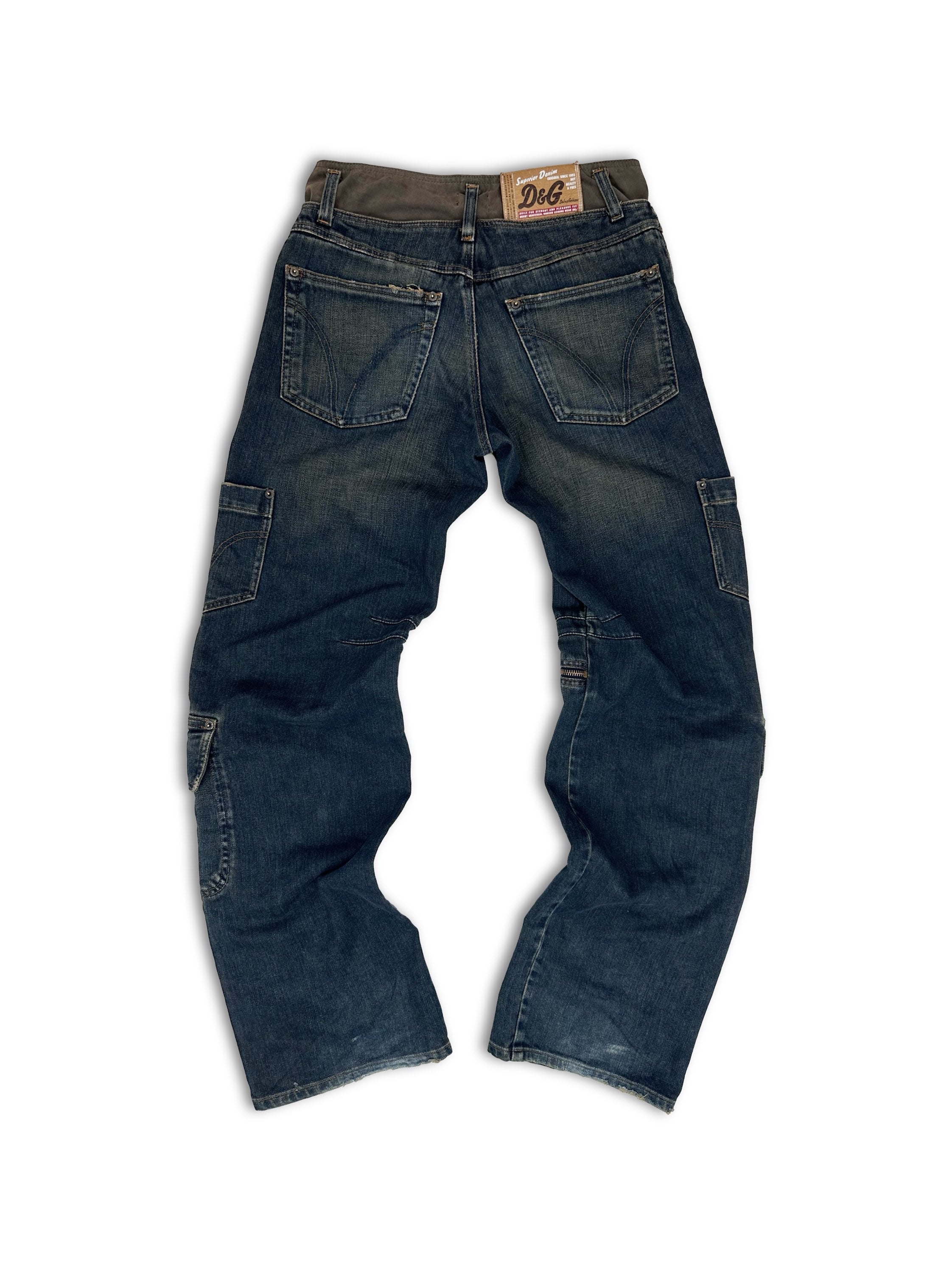 00s Dolce &amp; Gabbana ‘Double Waistband’ Multi Pocket Cargo Denim