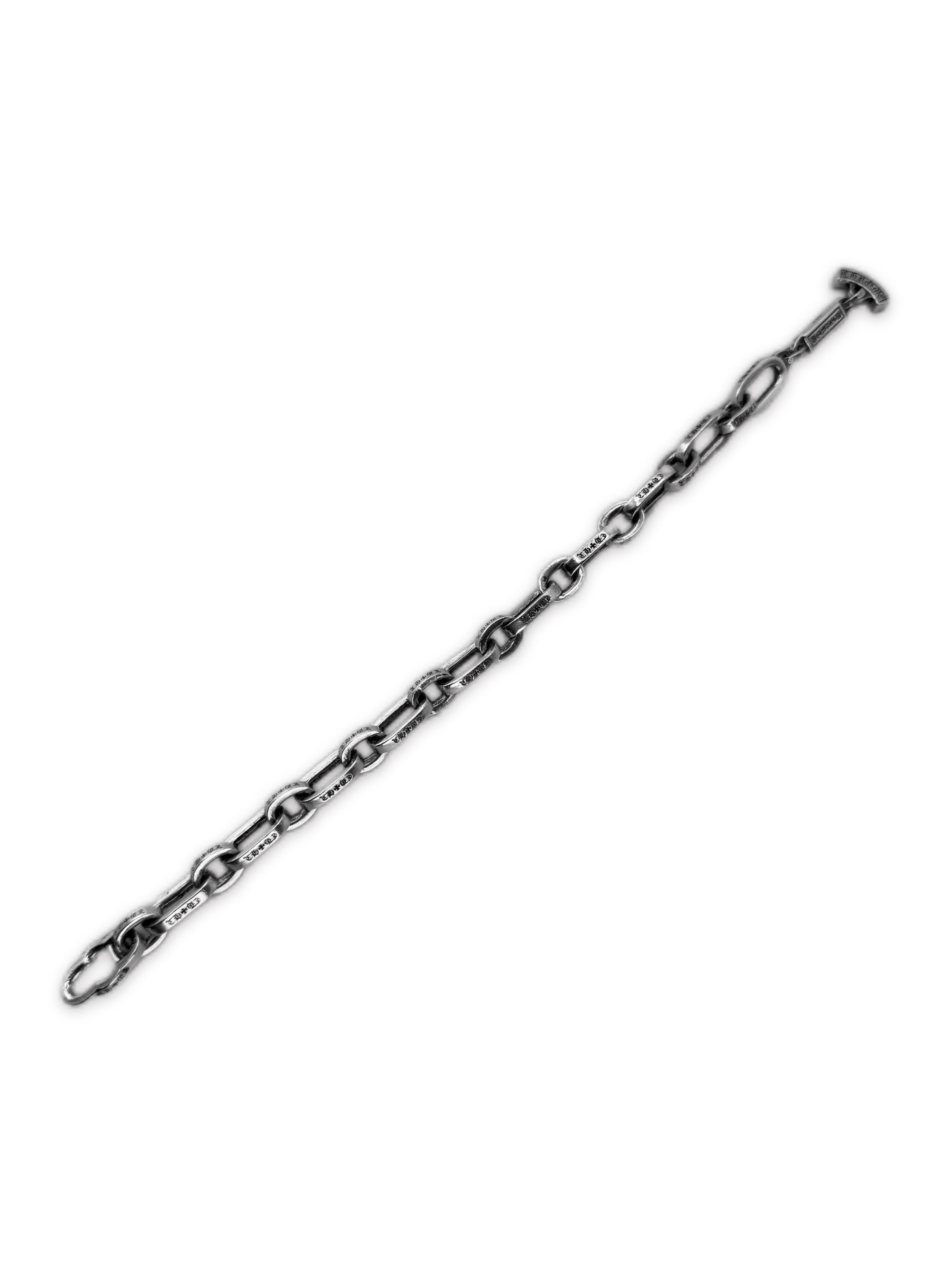 Chrome Hearts ‘Paper E’ Chain Link .925 Silver Bracelet