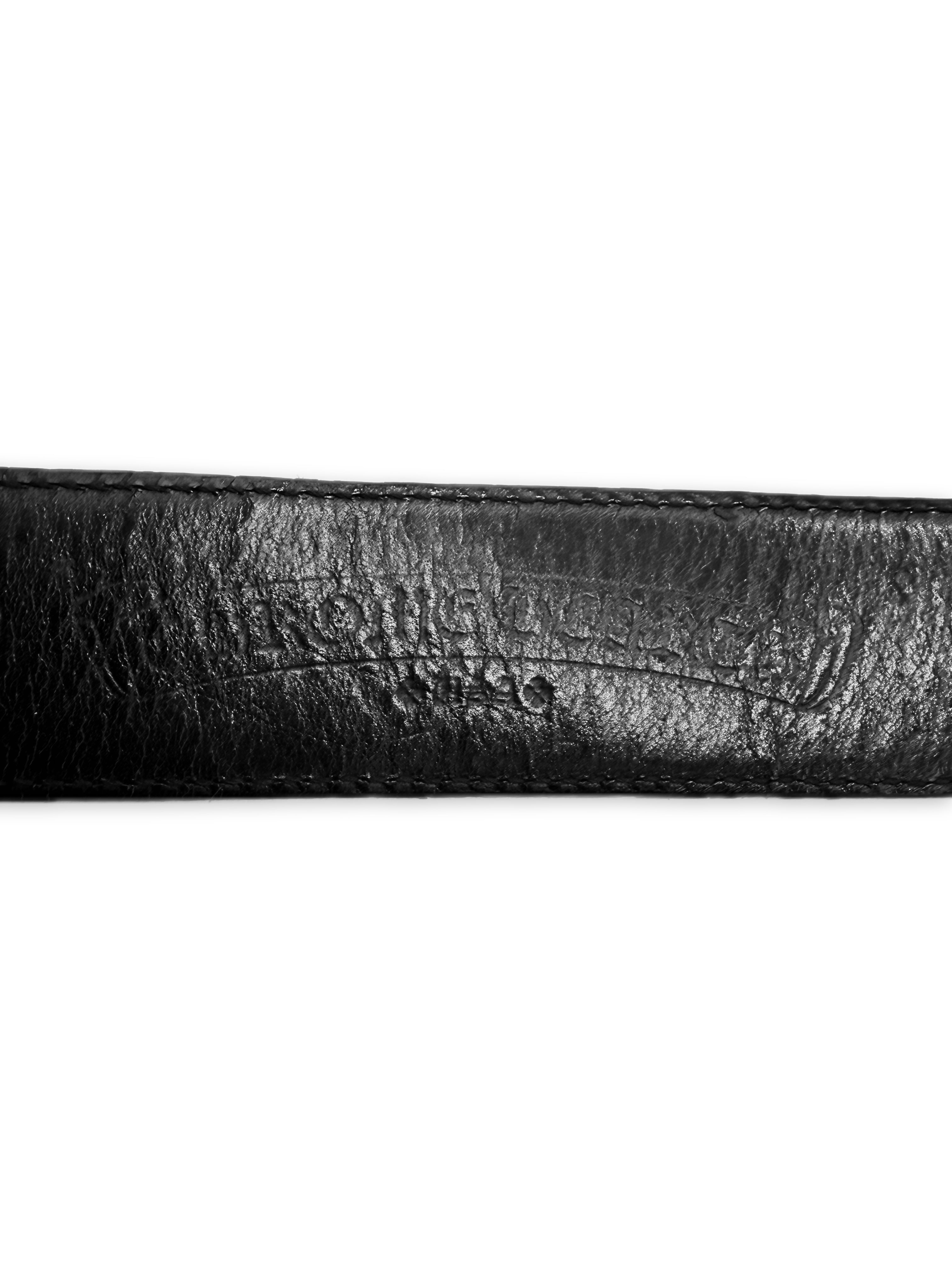 Chrome Hearts Double Roller .925 Silver Black Leather Belt