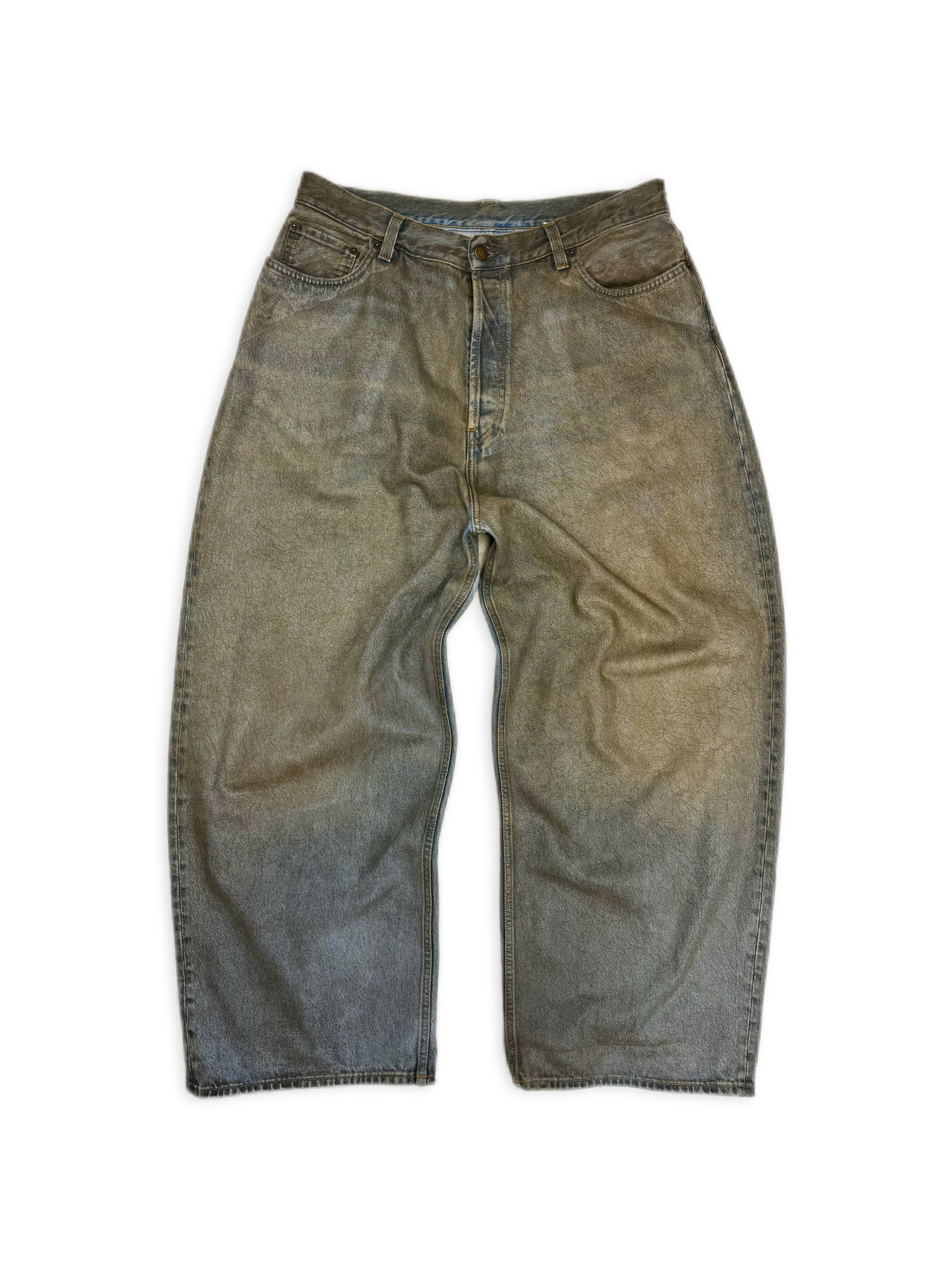 Acne Studios Dirt Wash Super Baggy Wide Cut Denim