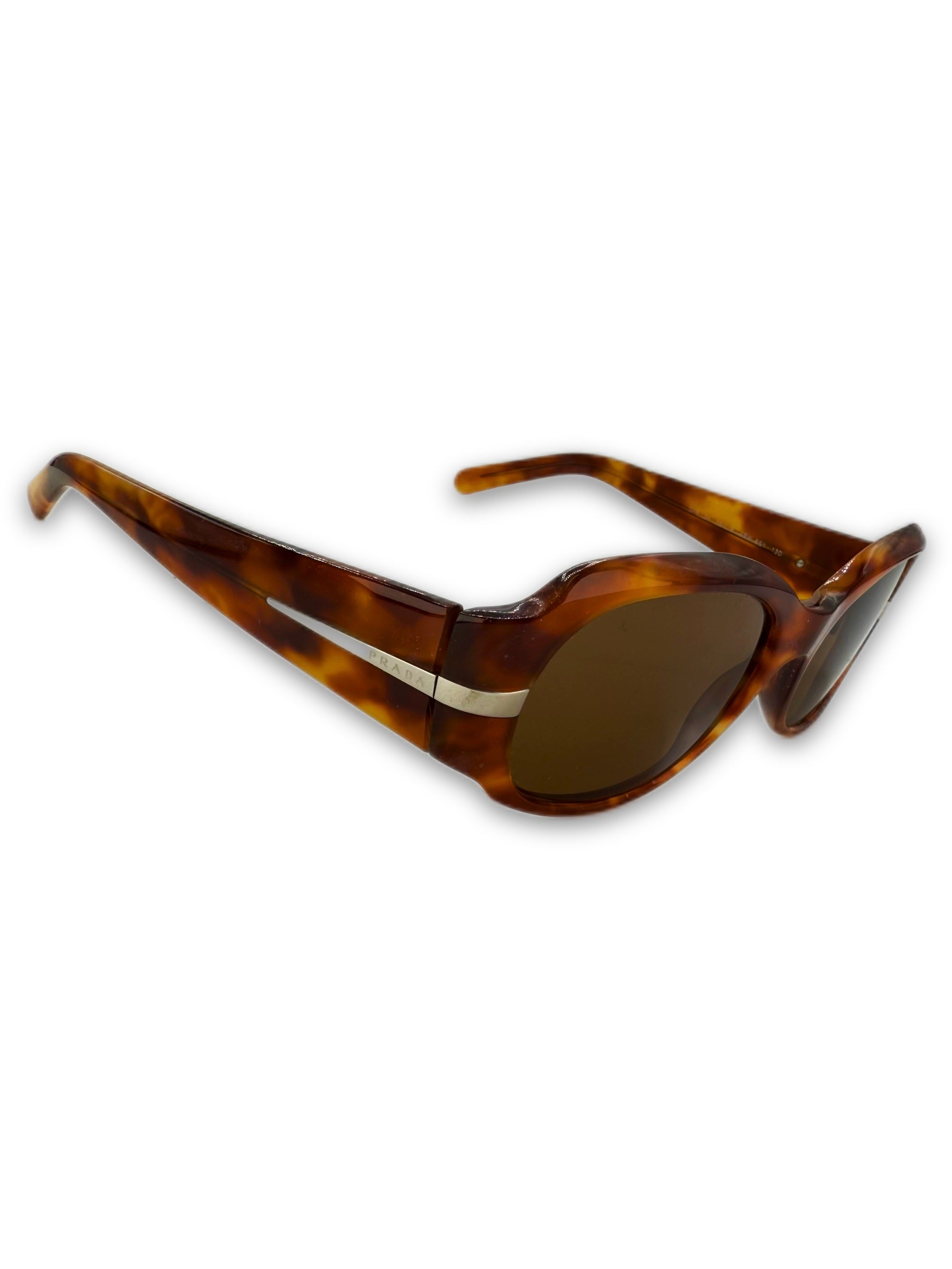 Prada Tortoise Shell Oval Frame Tinted Sunglasses