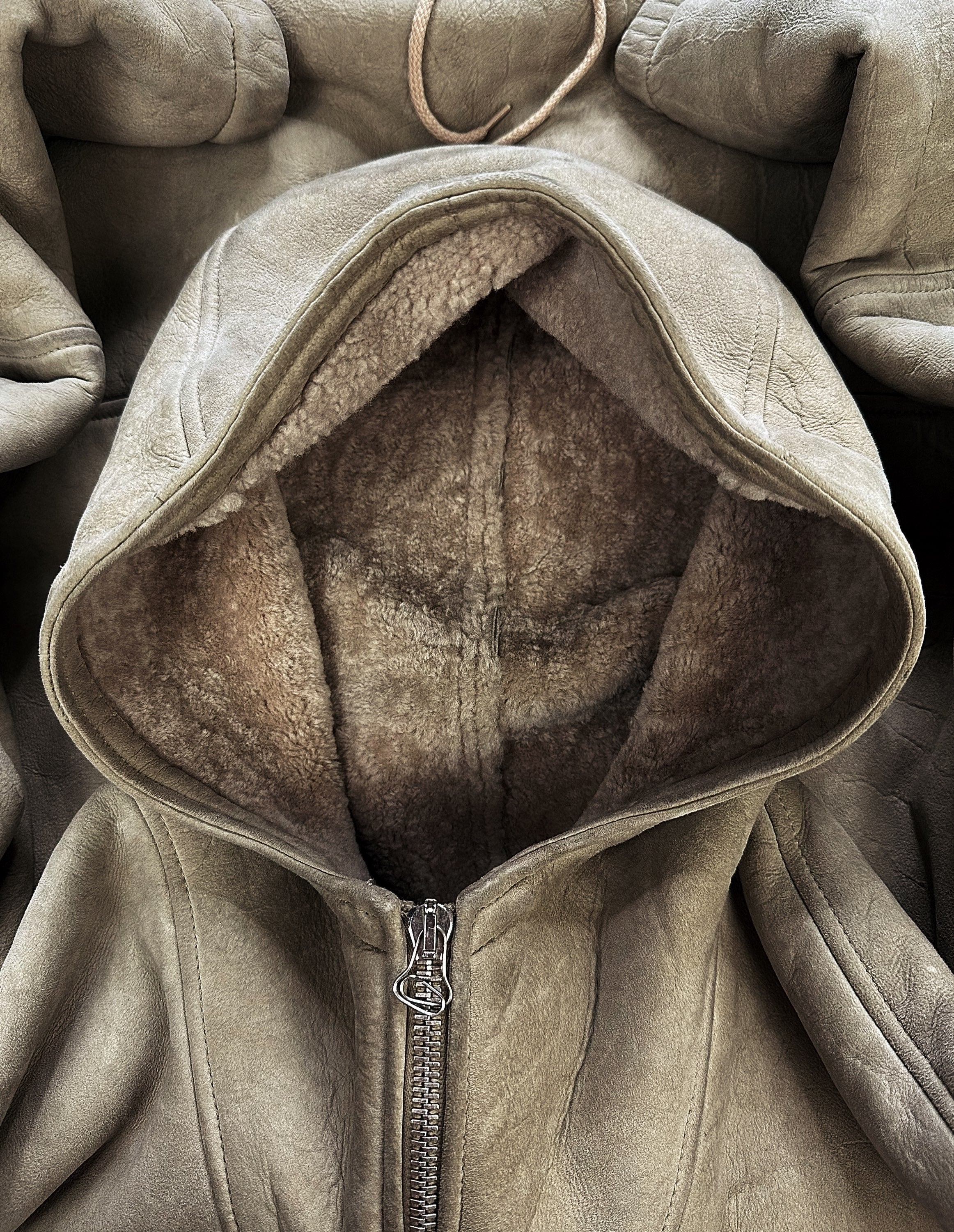 AW04 Helmut Lang SAMPLE ‘Camel Leather’ Heavy Weight Hooded Parka